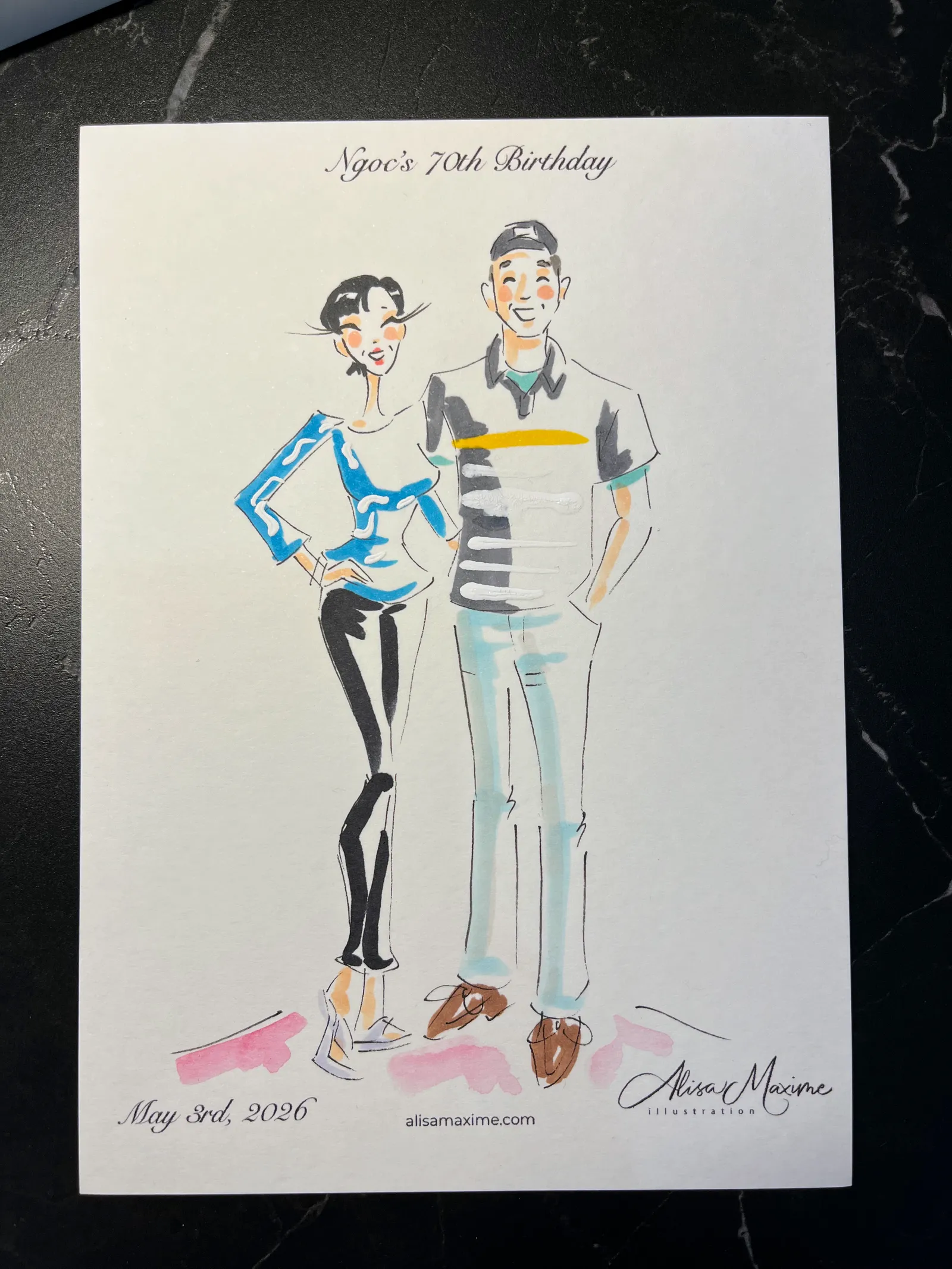 Live fashion sketch 5 from Surprise 70th Birthday Party in Round Rock, Texas