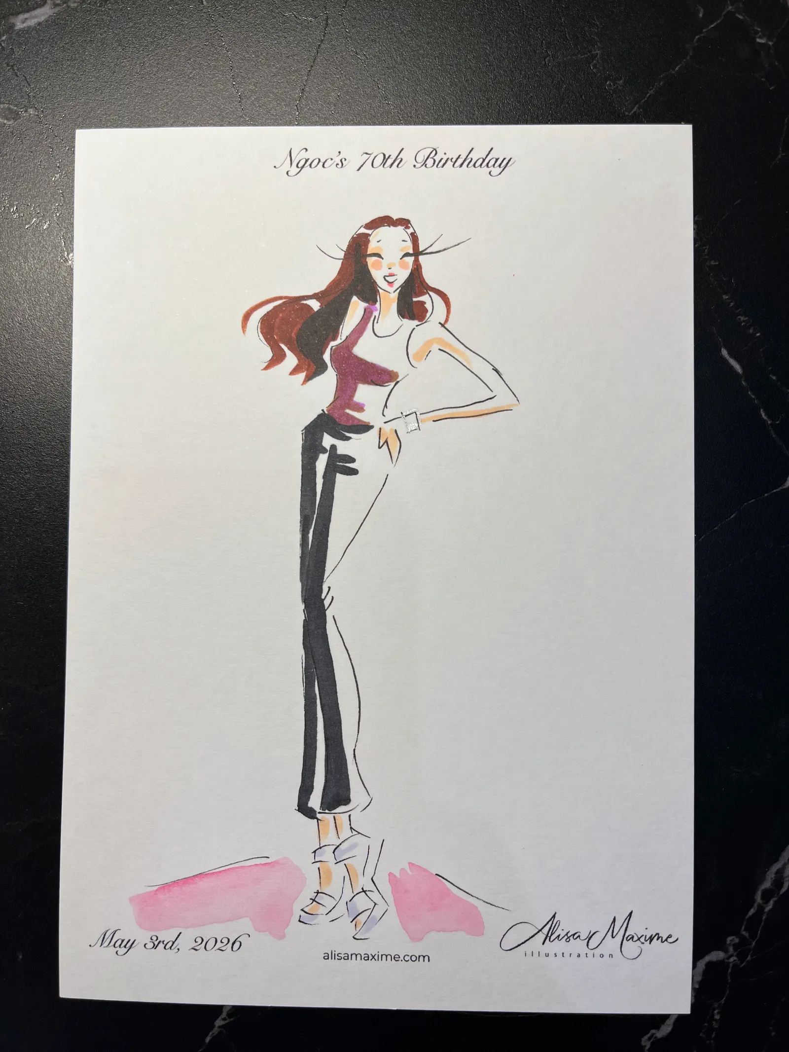 Live fashion sketch 4 from Surprise 70th Birthday Party in Round Rock, Texas