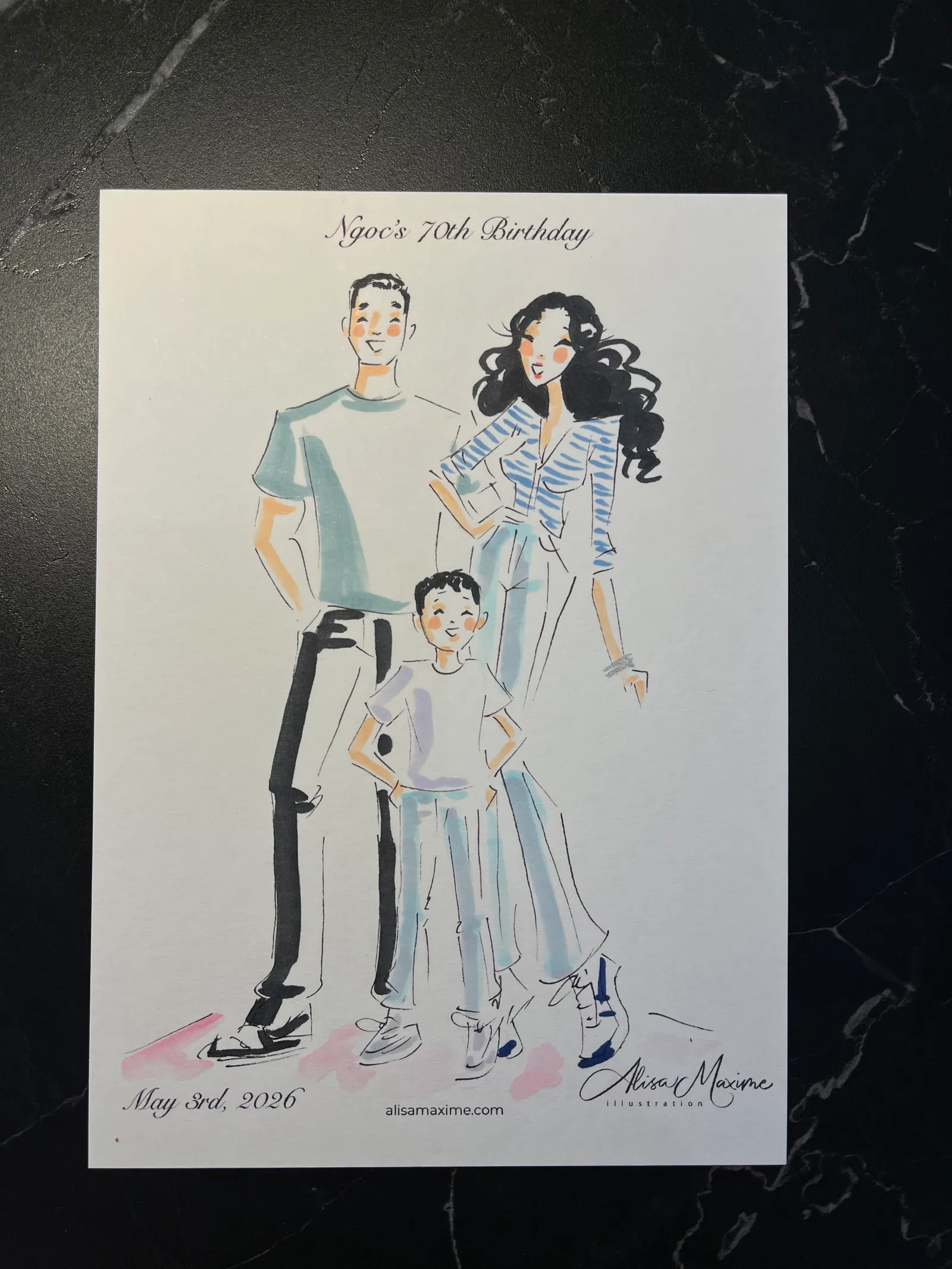 Live fashion sketch 13 from Surprise 70th Birthday Party in Round Rock, Texas