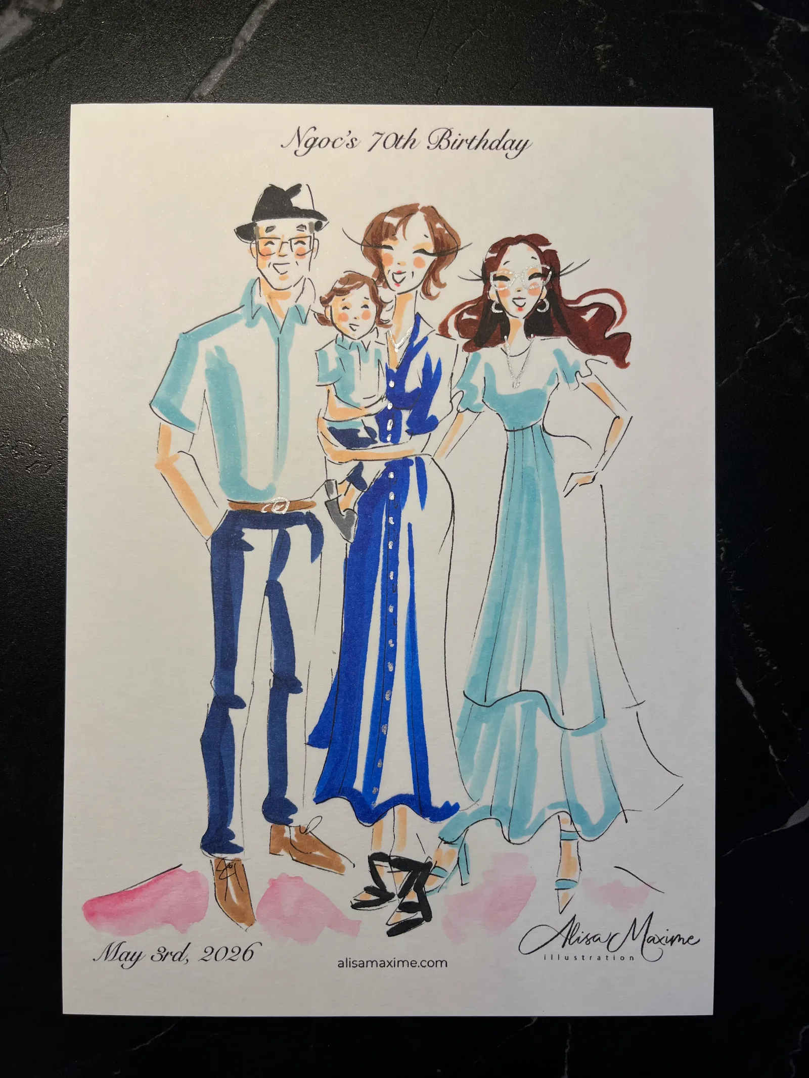 Live fashion sketch 9 from Surprise 70th Birthday Party in Round Rock, Texas
