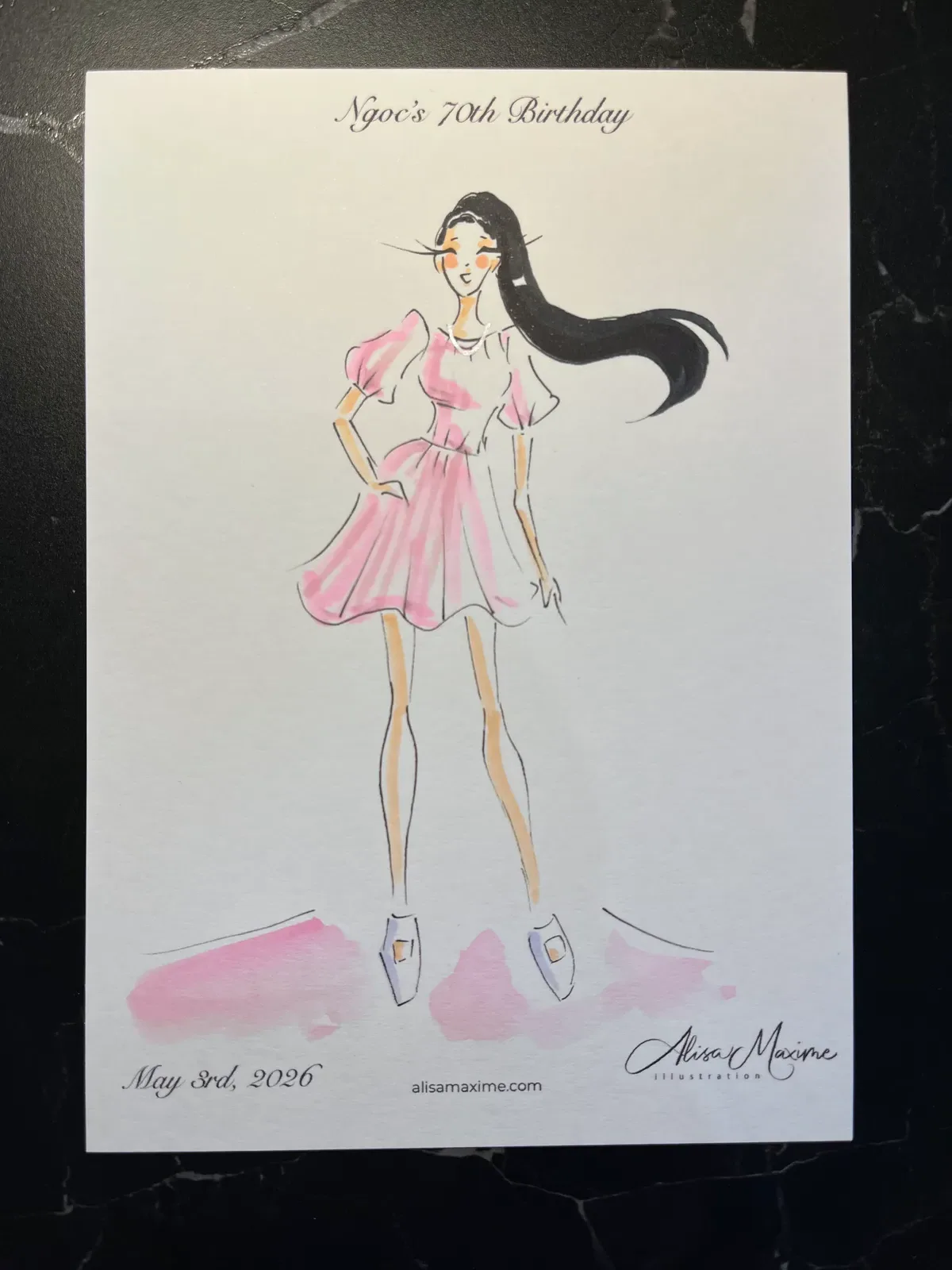 Live fashion sketch 15 from Surprise 70th Birthday Party in Round Rock, Texas