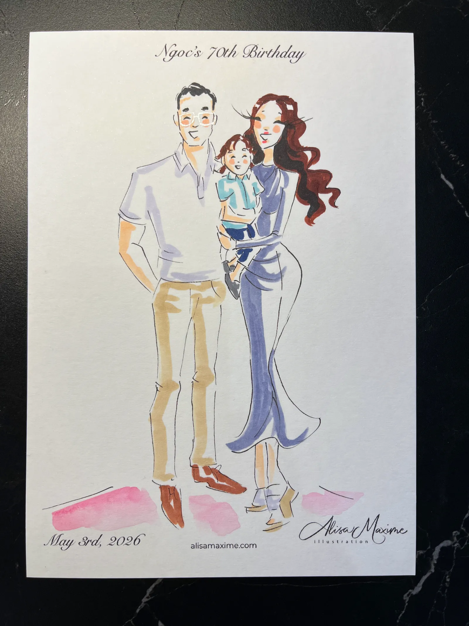 Live fashion sketch 12 from Surprise 70th Birthday Party in Round Rock, Texas