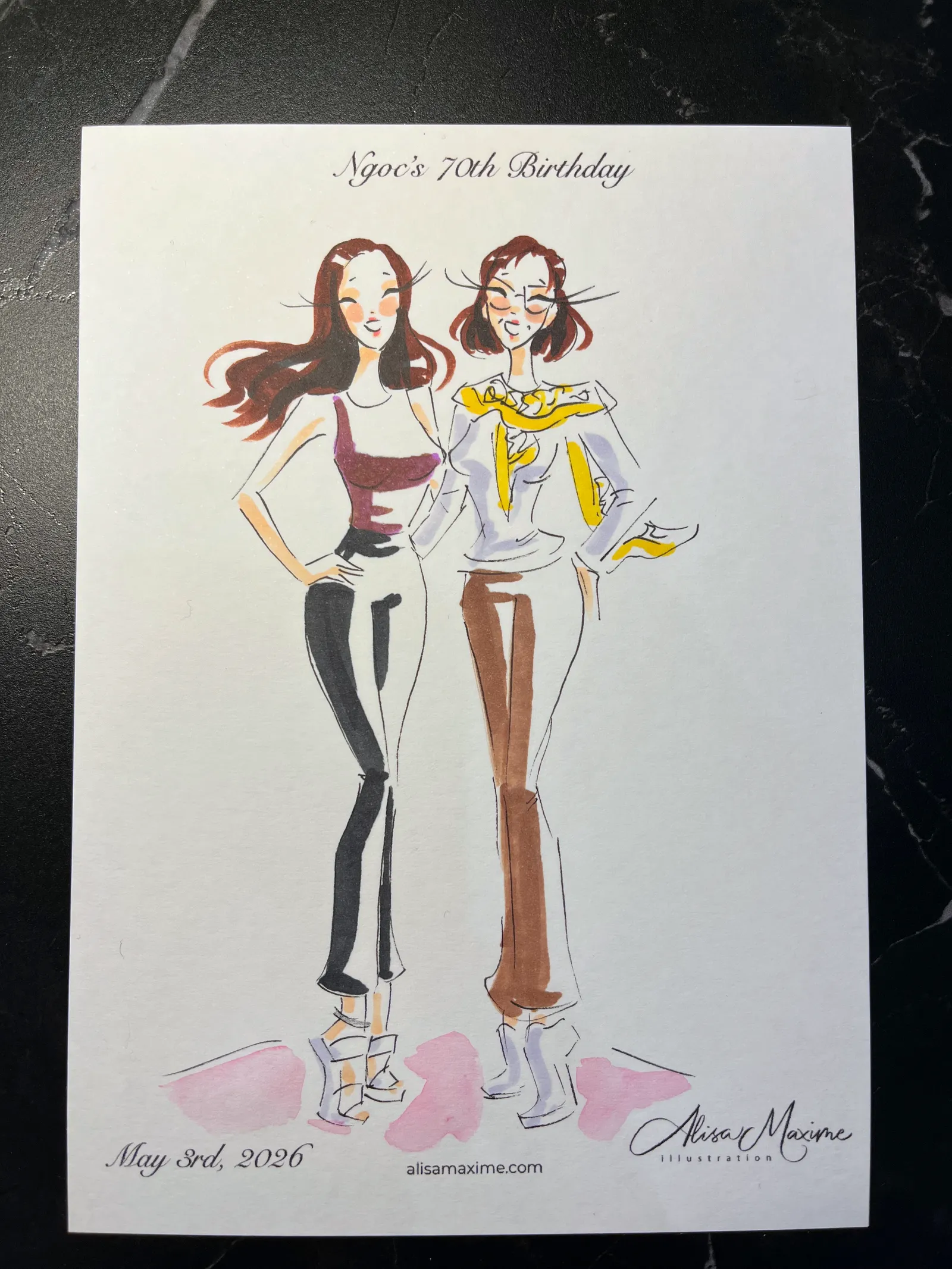 Live fashion sketch 6 from Surprise 70th Birthday Party in Round Rock, Texas