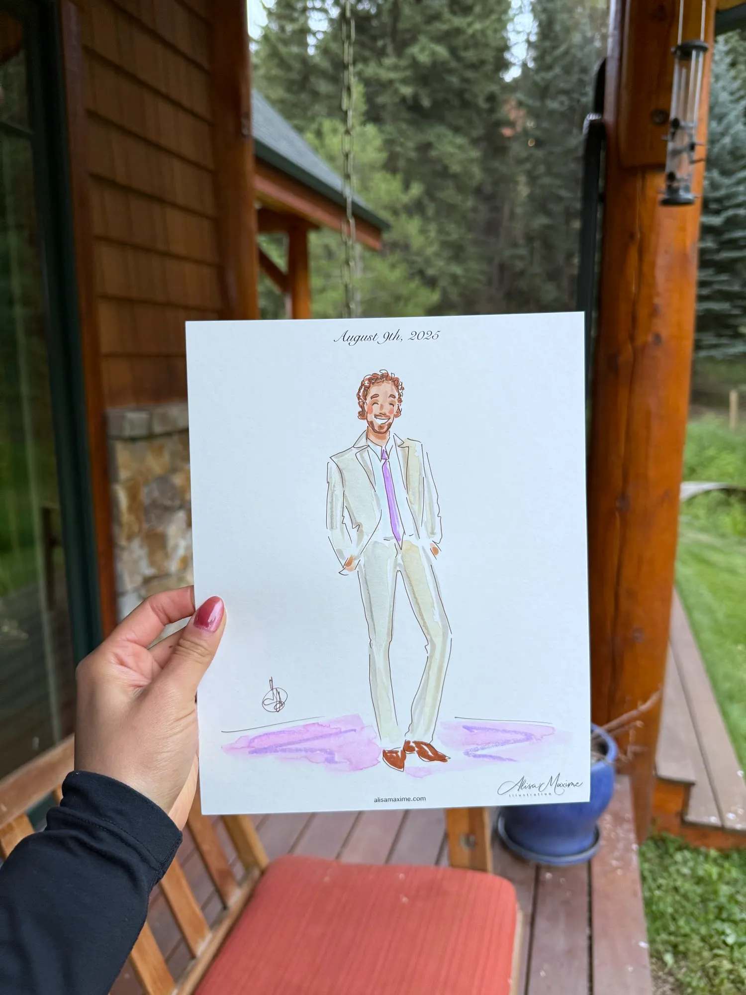 Live fashion sketch 16 from Intimate Wedding Celebration at Green Valley Pond, Colorado Springs