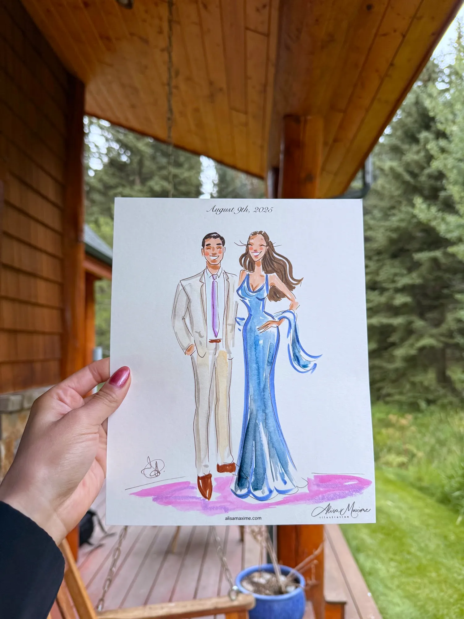 Live fashion sketch 11 from Intimate Wedding Celebration at Green Valley Pond, Colorado Springs