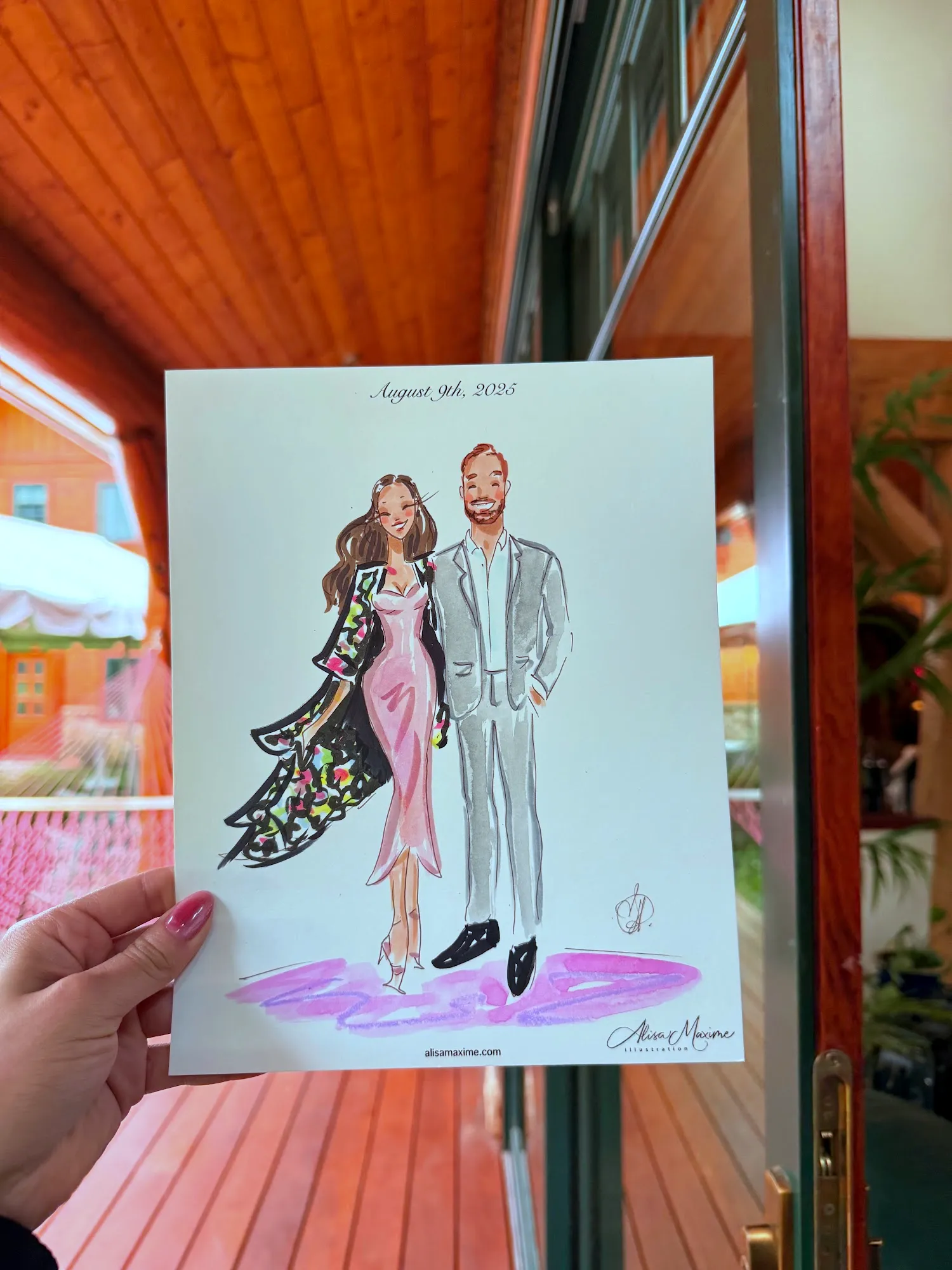 Live sketch from Intimate Wedding Celebration at Green Valley Pond, Colorado Springs