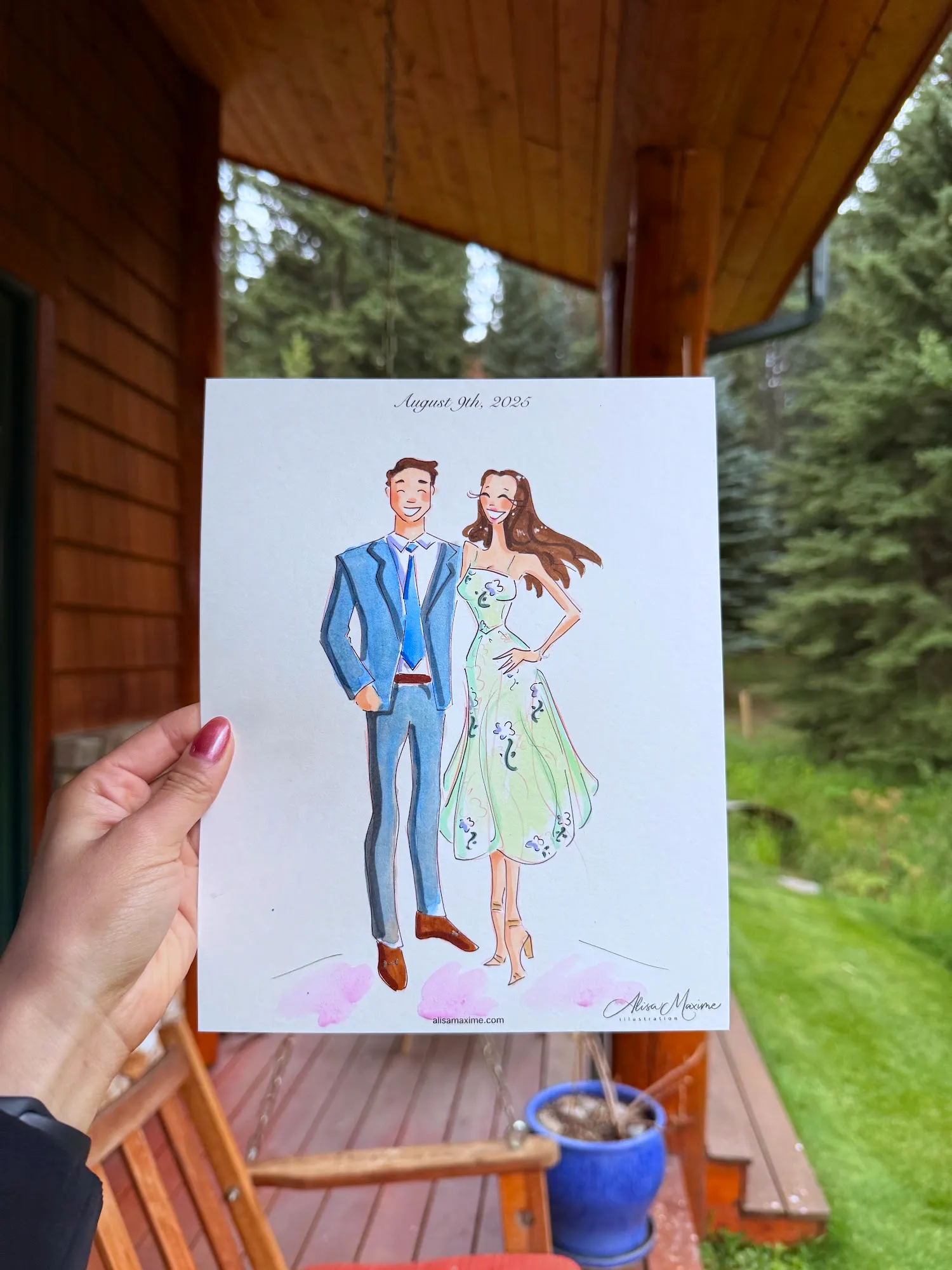 Live fashion sketch 12 from Intimate Wedding Celebration at Green Valley Pond, Colorado Springs