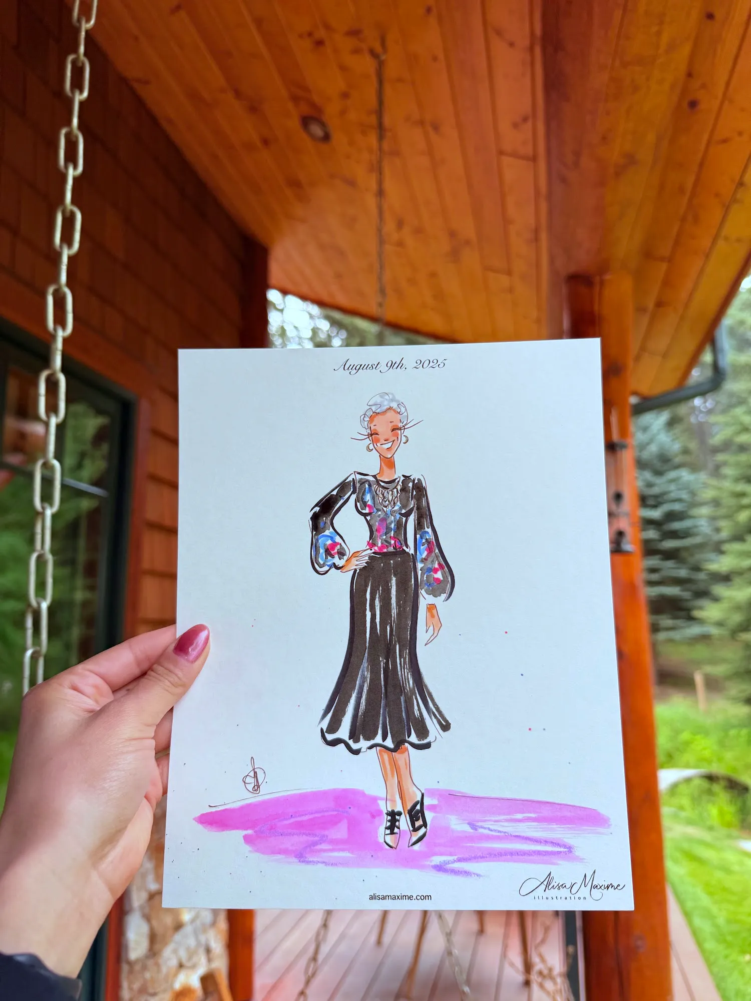 Live fashion sketch 7 from Intimate Wedding Celebration at Green Valley Pond, Colorado Springs