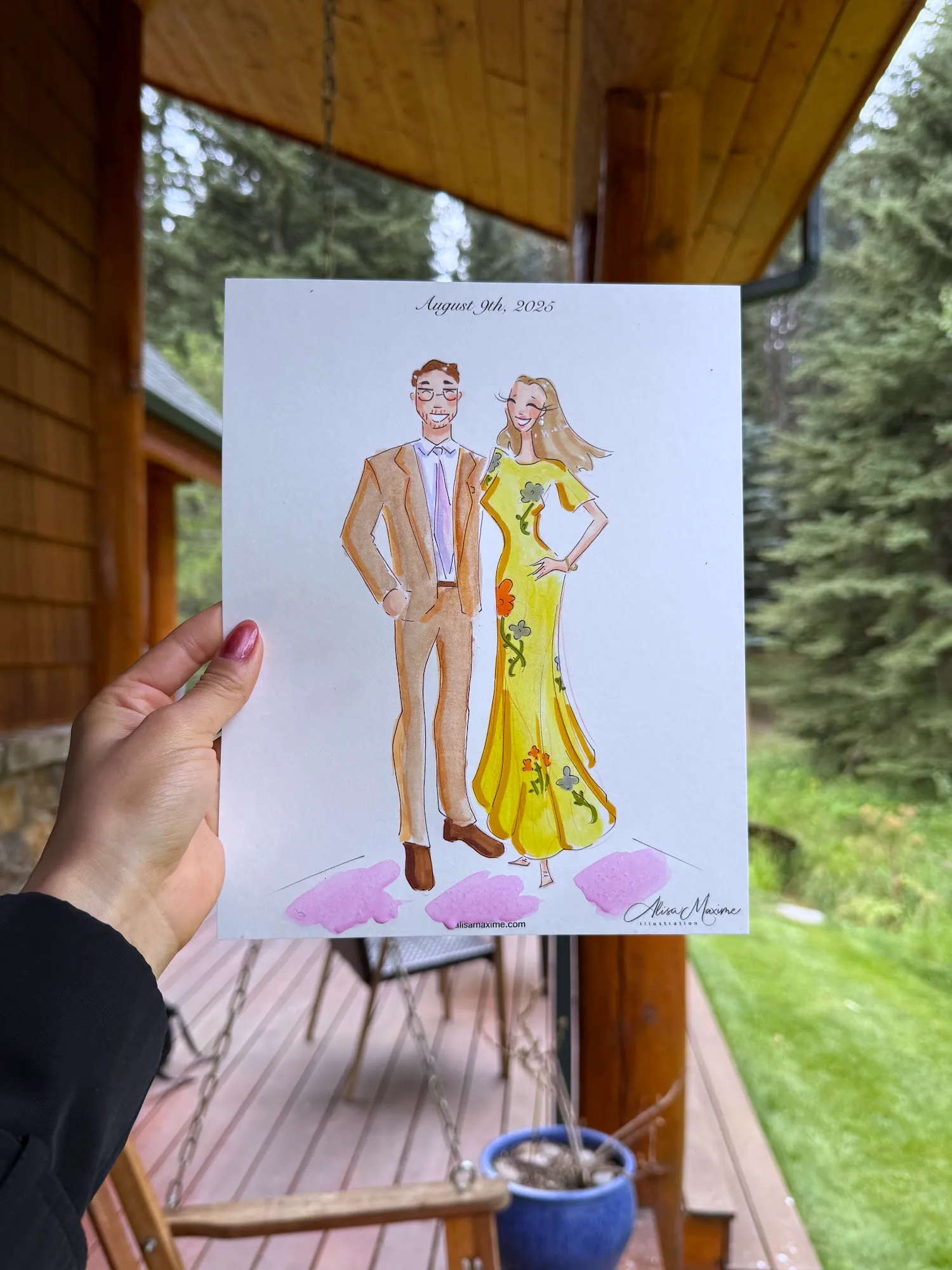 Live fashion sketch 9 from Intimate Wedding Celebration at Green Valley Pond, Colorado Springs