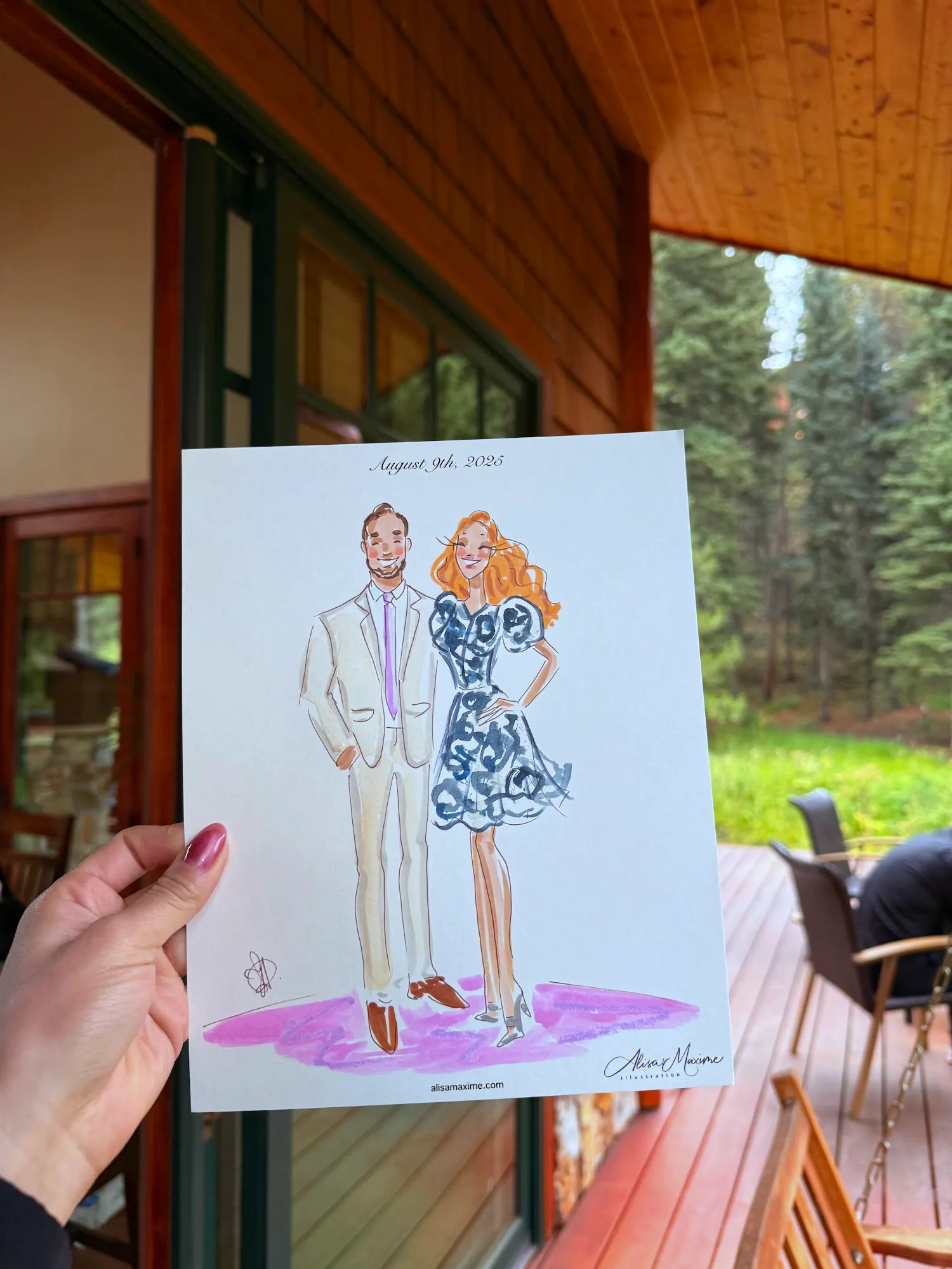 Live fashion sketch 10 from Intimate Wedding Celebration at Green Valley Pond, Colorado Springs