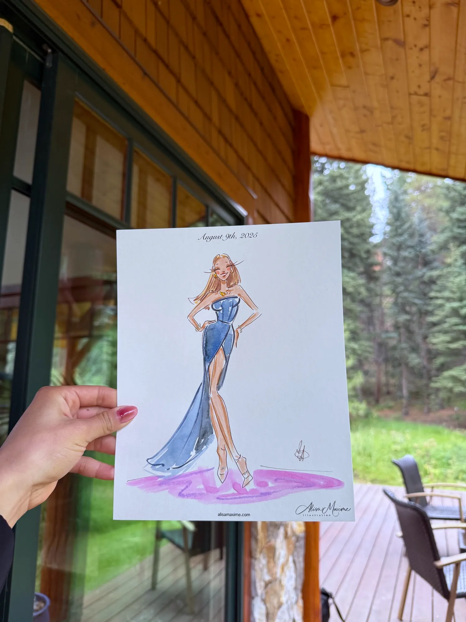 Live fashion sketch 8 from Intimate Wedding Celebration at Green Valley Pond, Colorado Springs
