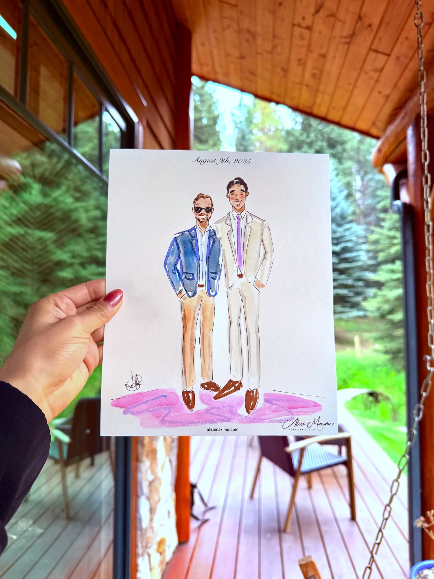 Live fashion sketch 13 from Intimate Wedding Celebration at Green Valley Pond, Colorado Springs