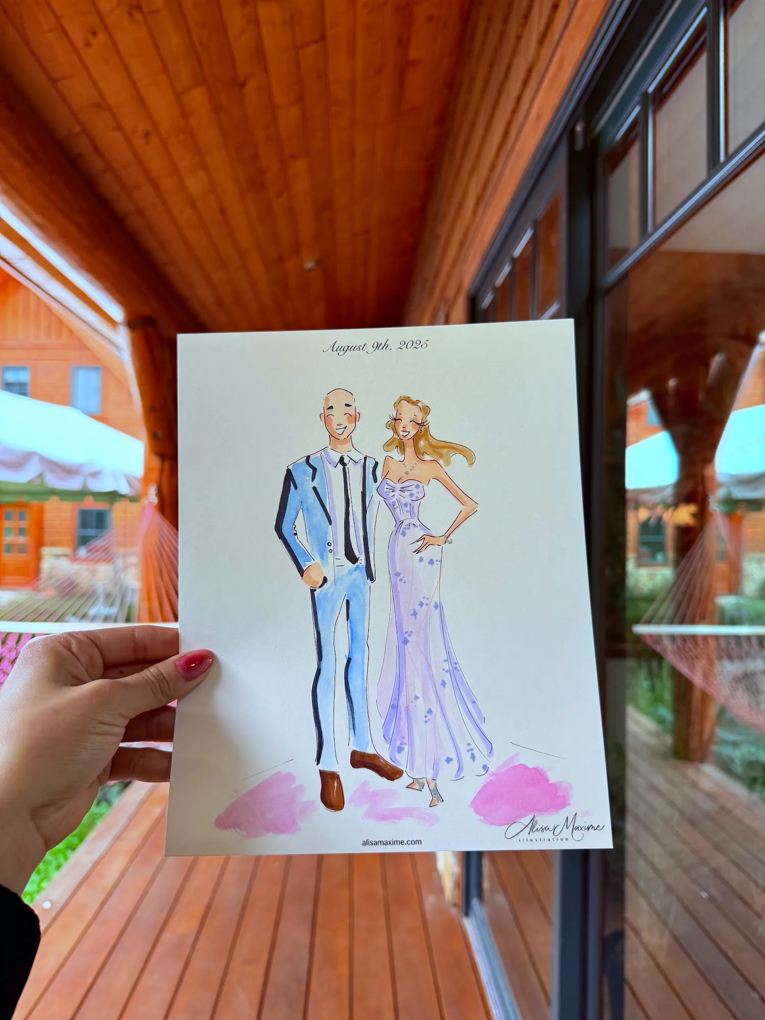 Live fashion sketch 4 from Intimate Wedding Celebration at Green Valley Pond, Colorado Springs