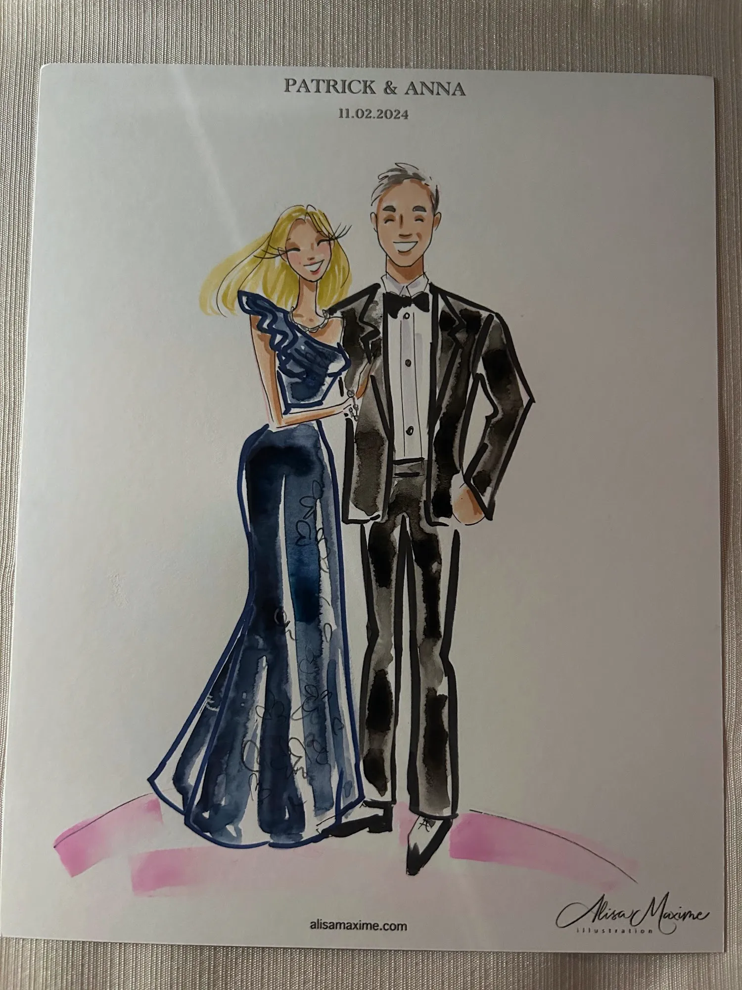 Live fashion sketch 14 from Wedding Celebration at the University Club of Chicago