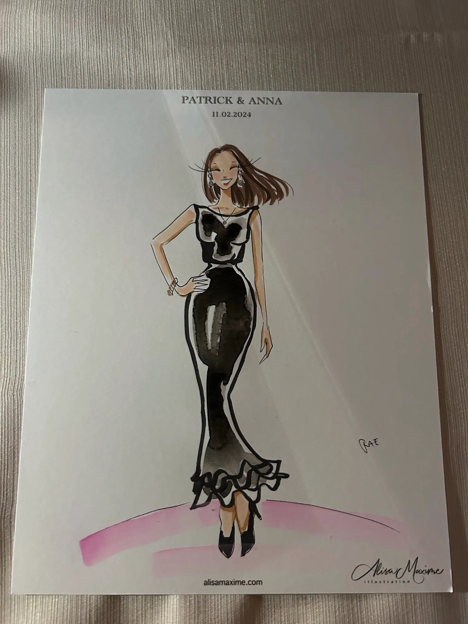 Live fashion sketch 11 from Wedding Celebration at the University Club of Chicago