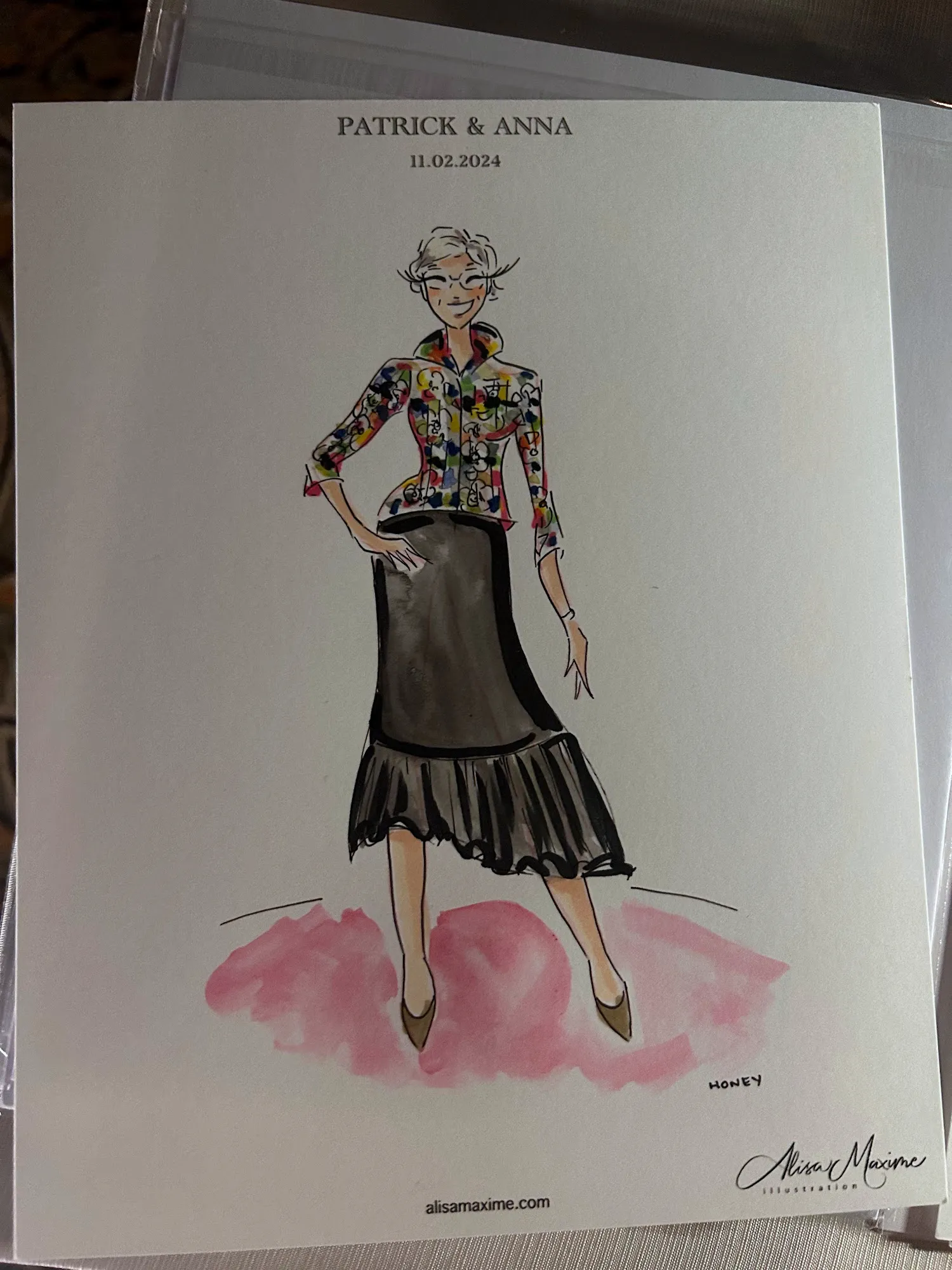 Live fashion sketch 12 from Wedding Celebration at the University Club of Chicago