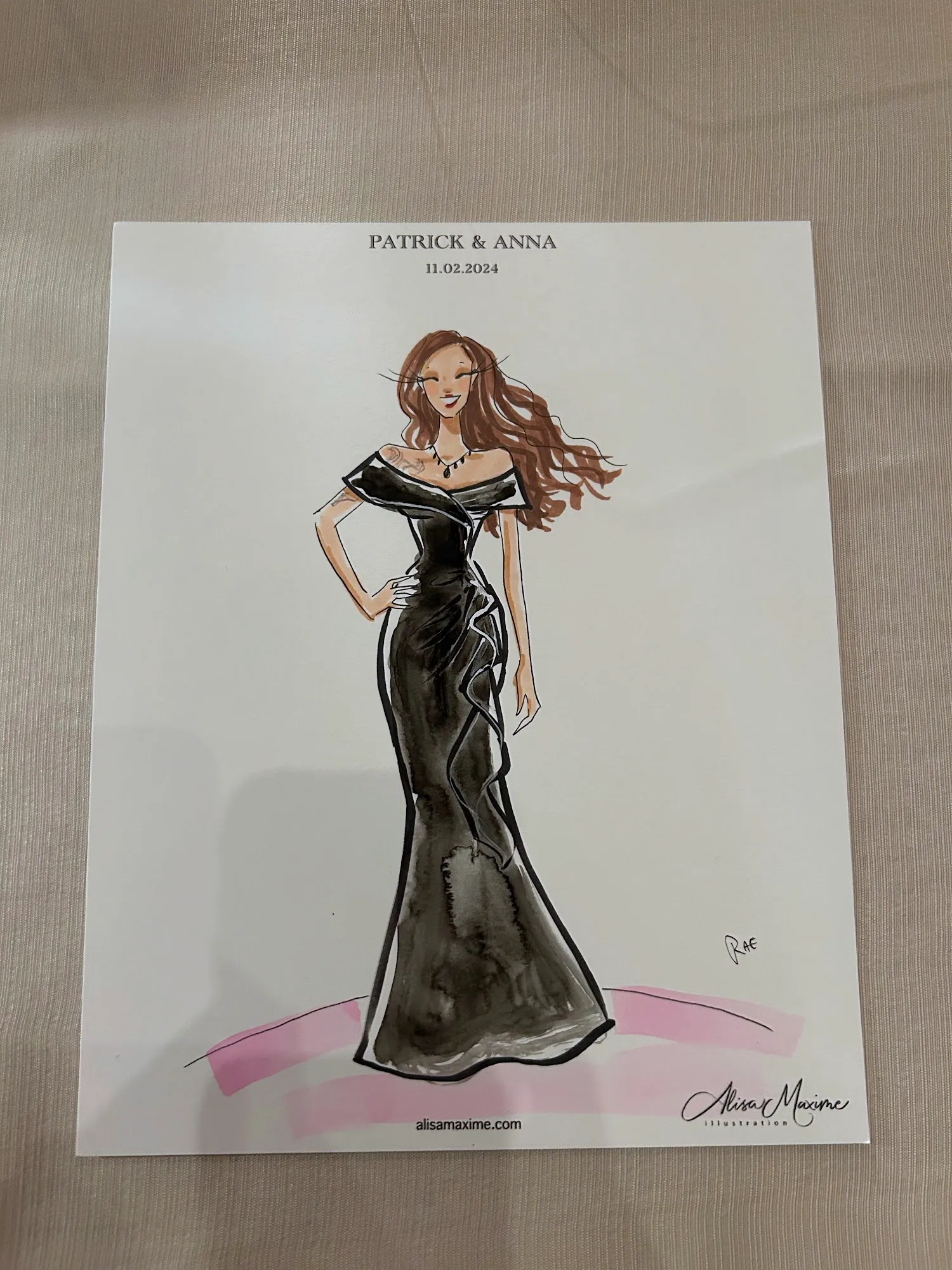 Live fashion sketch 3 from Wedding Celebration at the University Club of Chicago