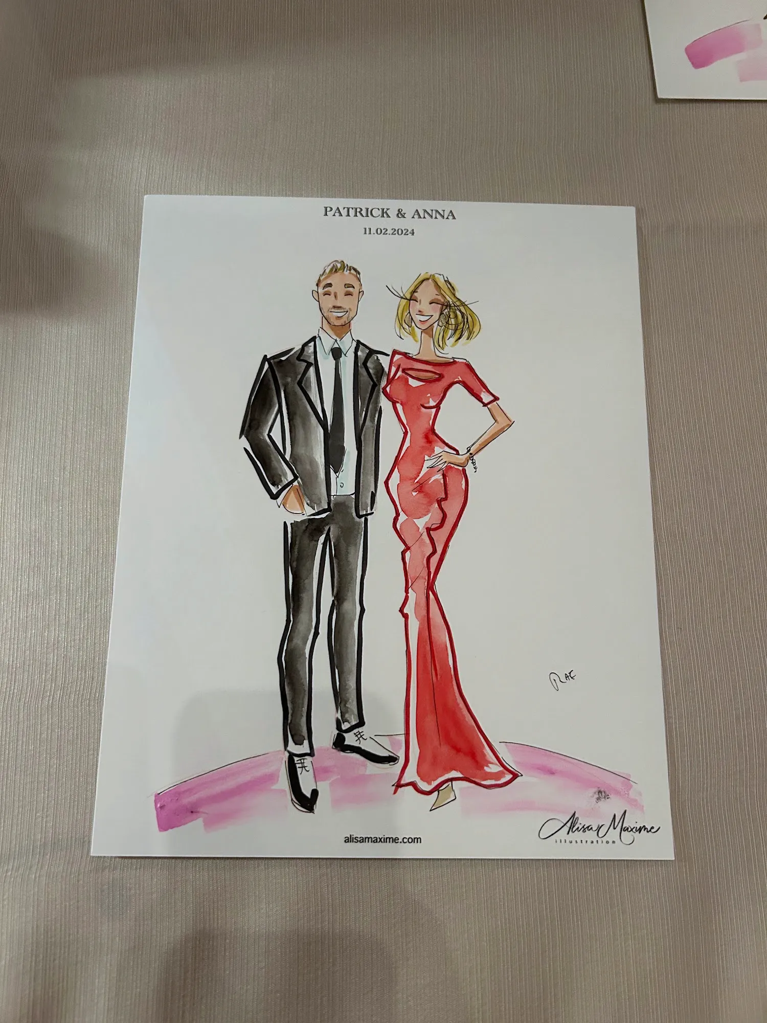 Live fashion sketch 7 from Wedding Celebration at the University Club of Chicago