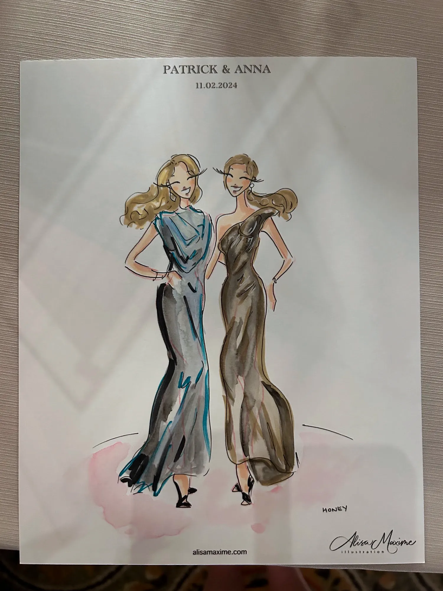 Live fashion sketch 6 from Wedding Celebration at the University Club of Chicago