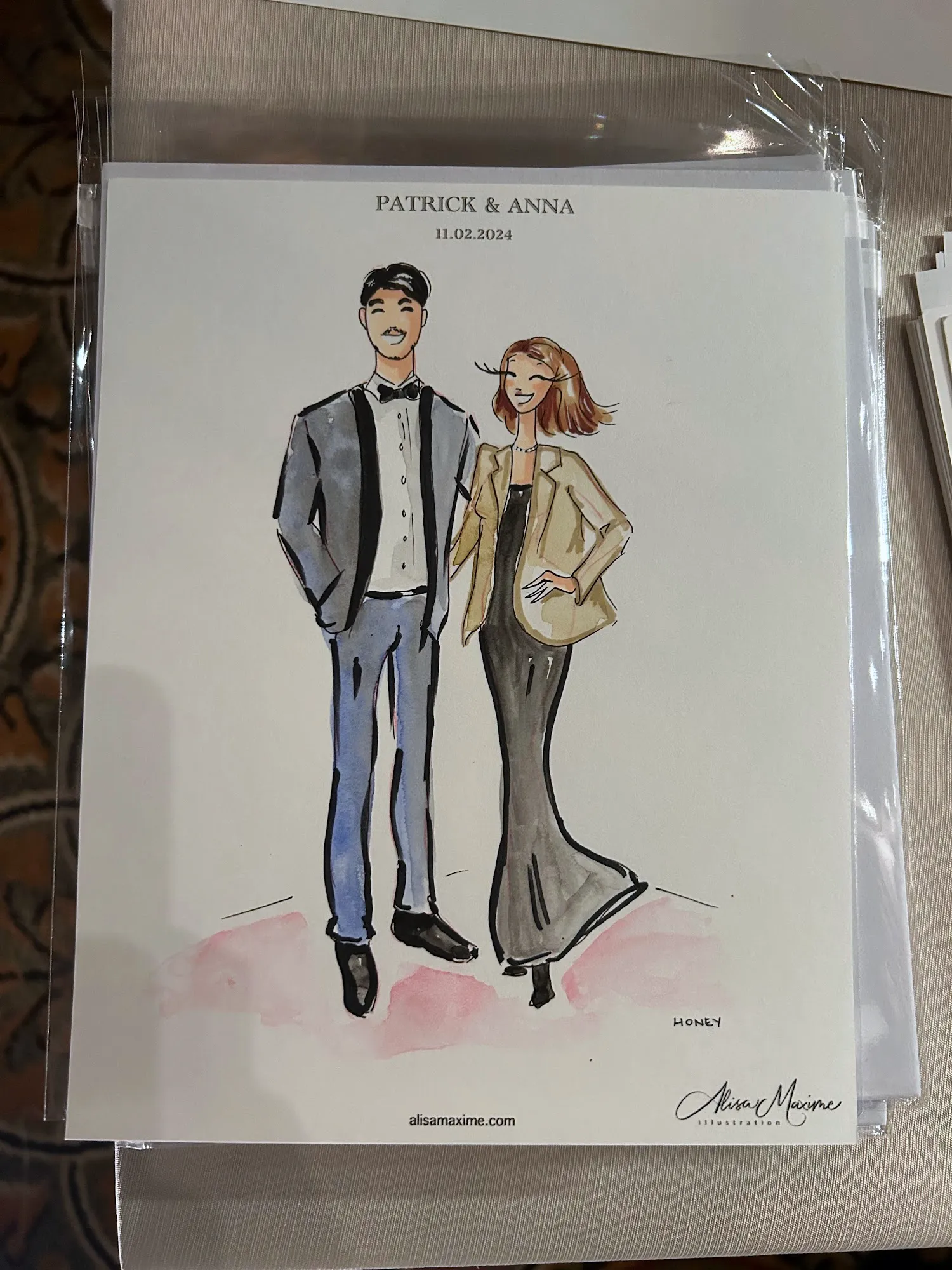 Live fashion sketch 5 from Wedding Celebration at the University Club of Chicago