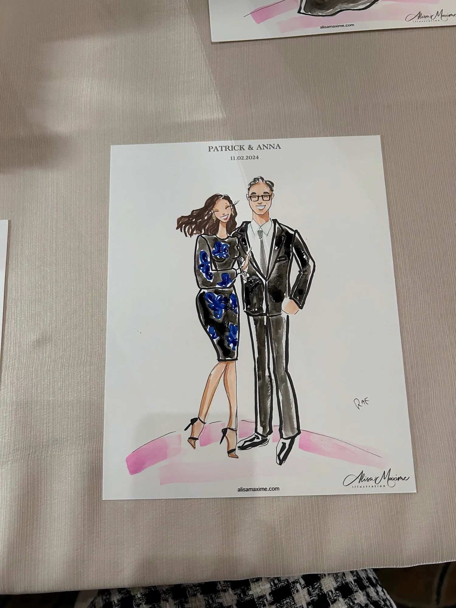 Live fashion sketch 4 from Wedding Celebration at the University Club of Chicago