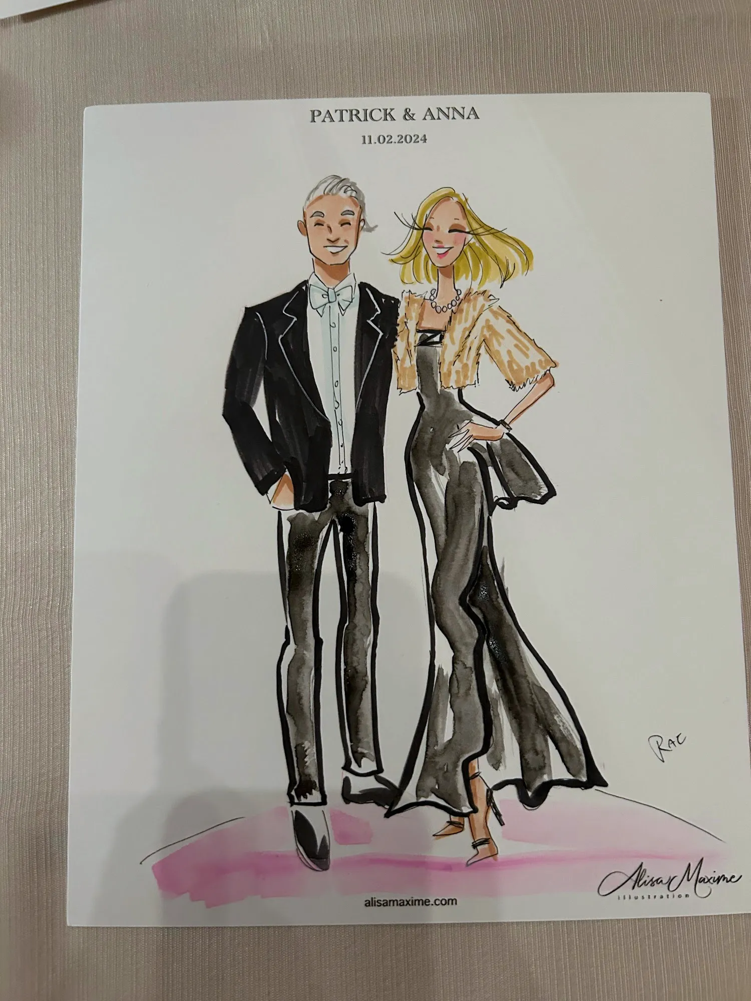 Live fashion sketch 9 from Wedding Celebration at the University Club of Chicago