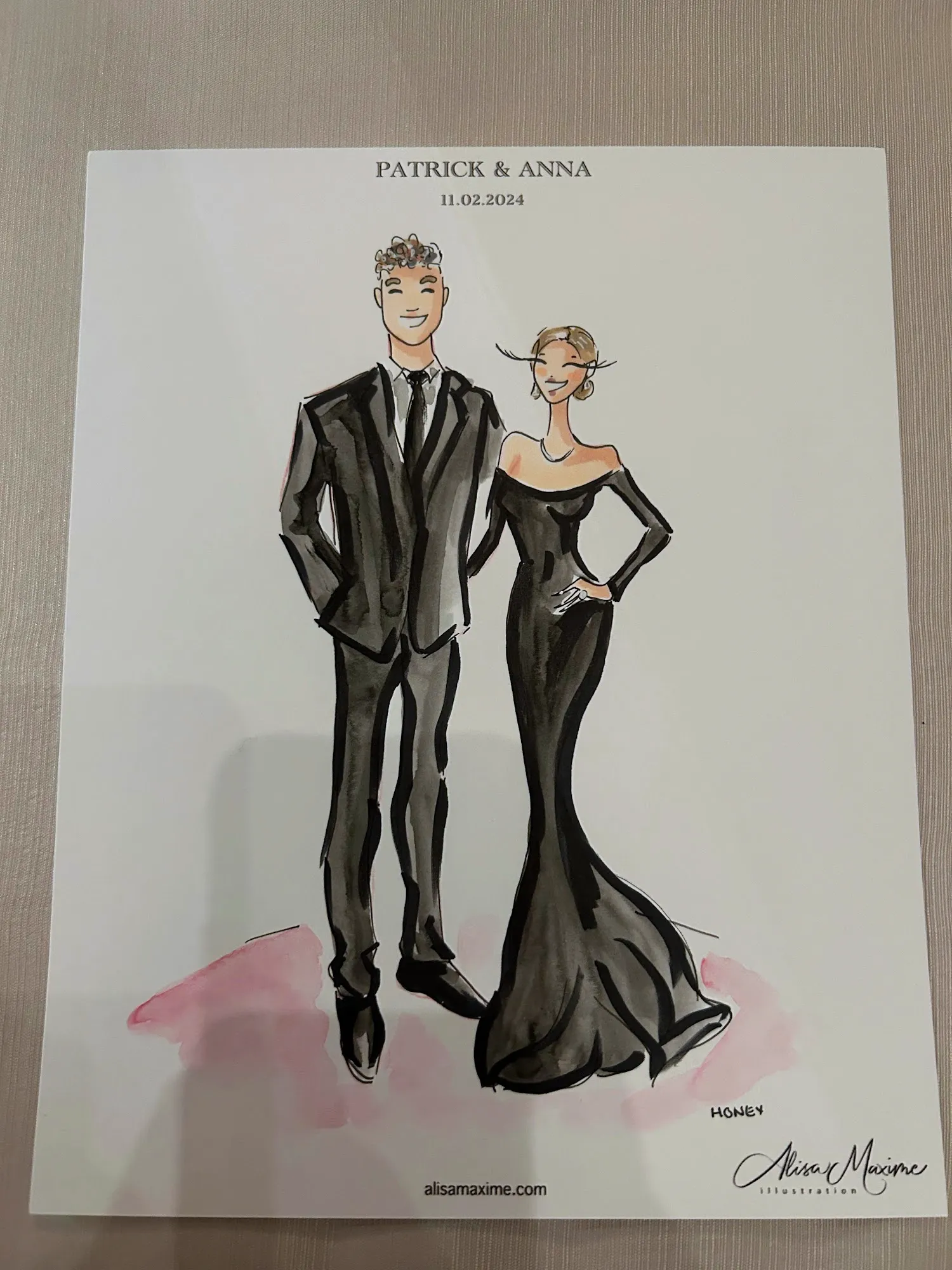 Live fashion sketch 8 from Wedding Celebration at the University Club of Chicago