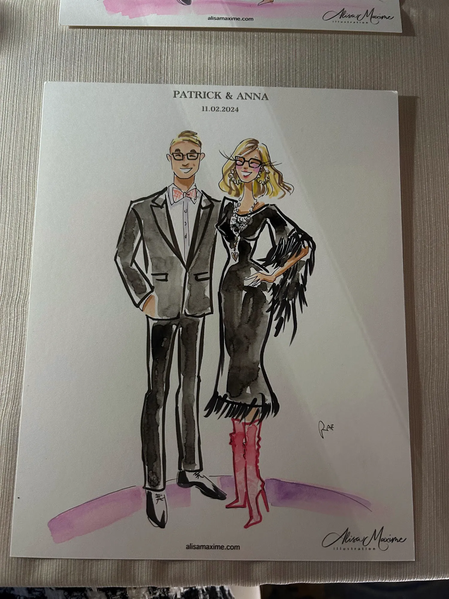 Live fashion sketch 10 from Wedding Celebration at the University Club of Chicago