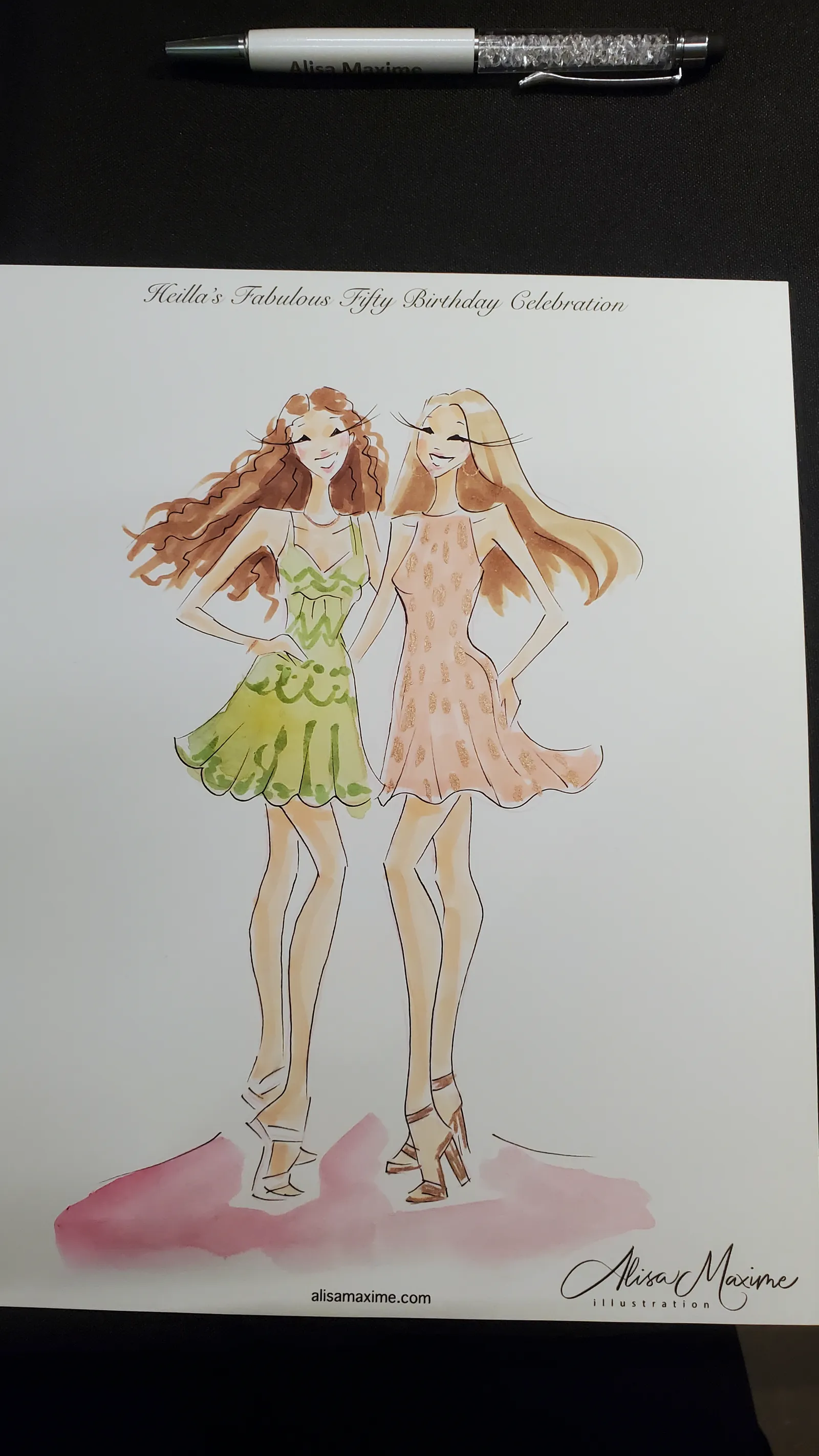 Live fashion sketch 7 from 50th Birthday Celebration at Shalom Austin Welcome Center