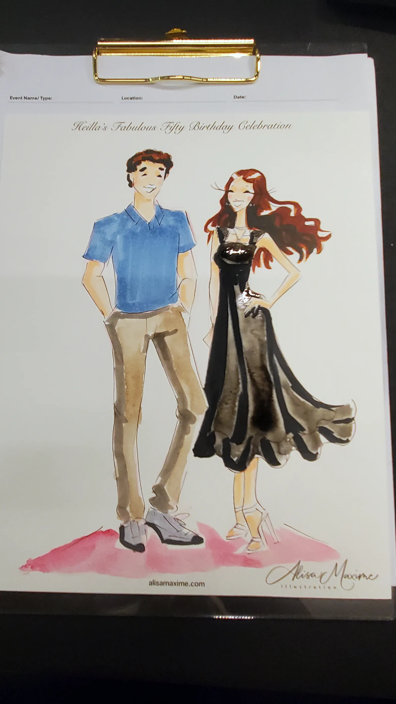 Live fashion sketch 5 from 50th Birthday Celebration at Shalom Austin Welcome Center