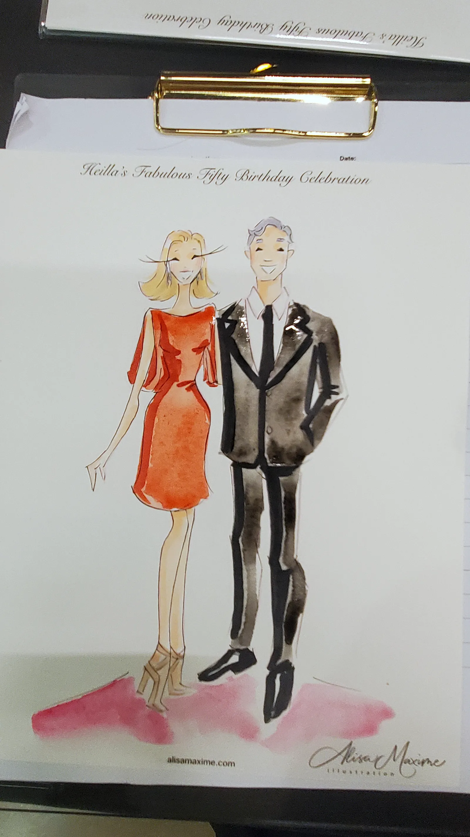 Live fashion sketch 6 from 50th Birthday Celebration at Shalom Austin Welcome Center
