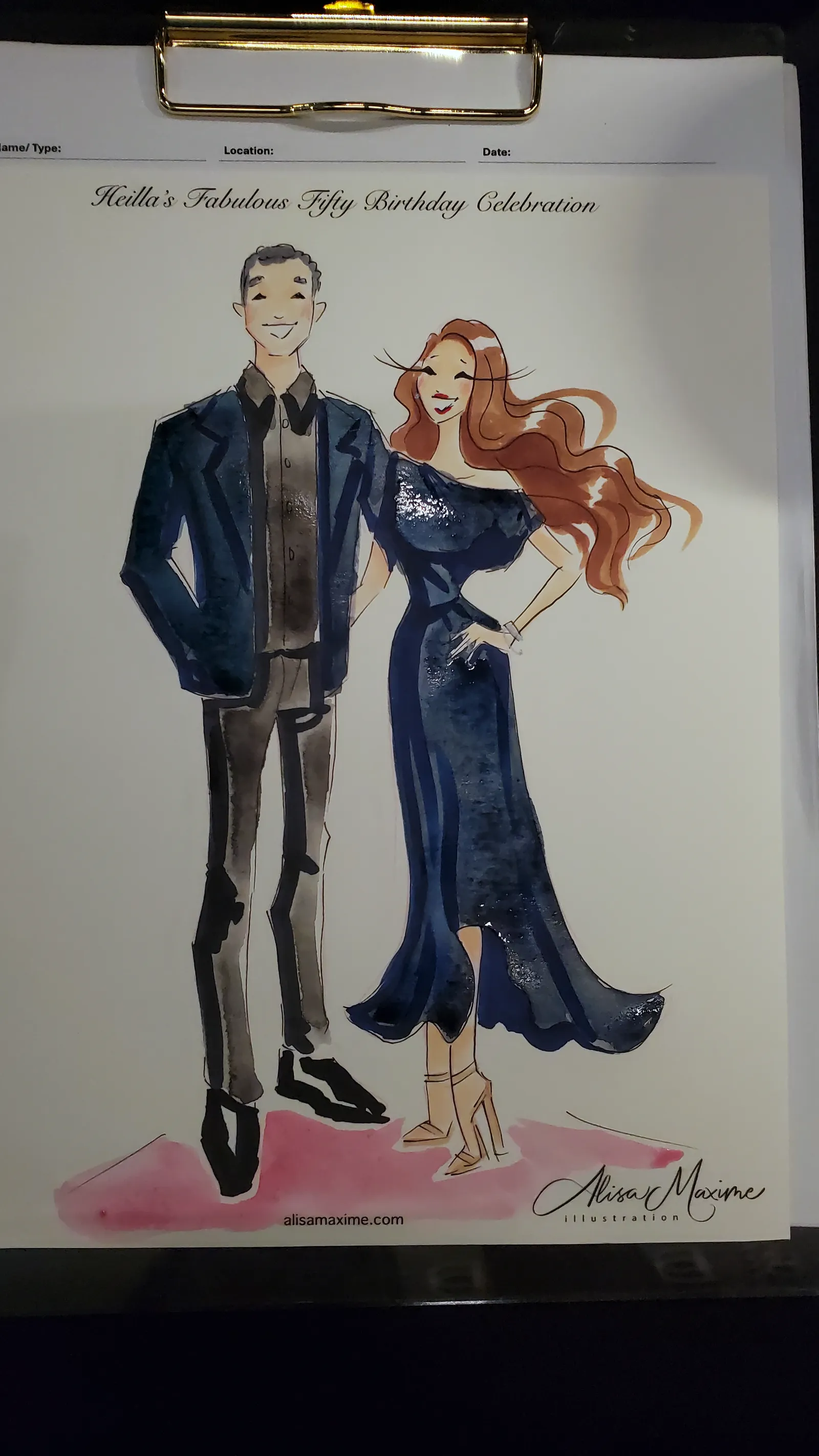 Live fashion sketch 3 from 50th Birthday Celebration at Shalom Austin Welcome Center