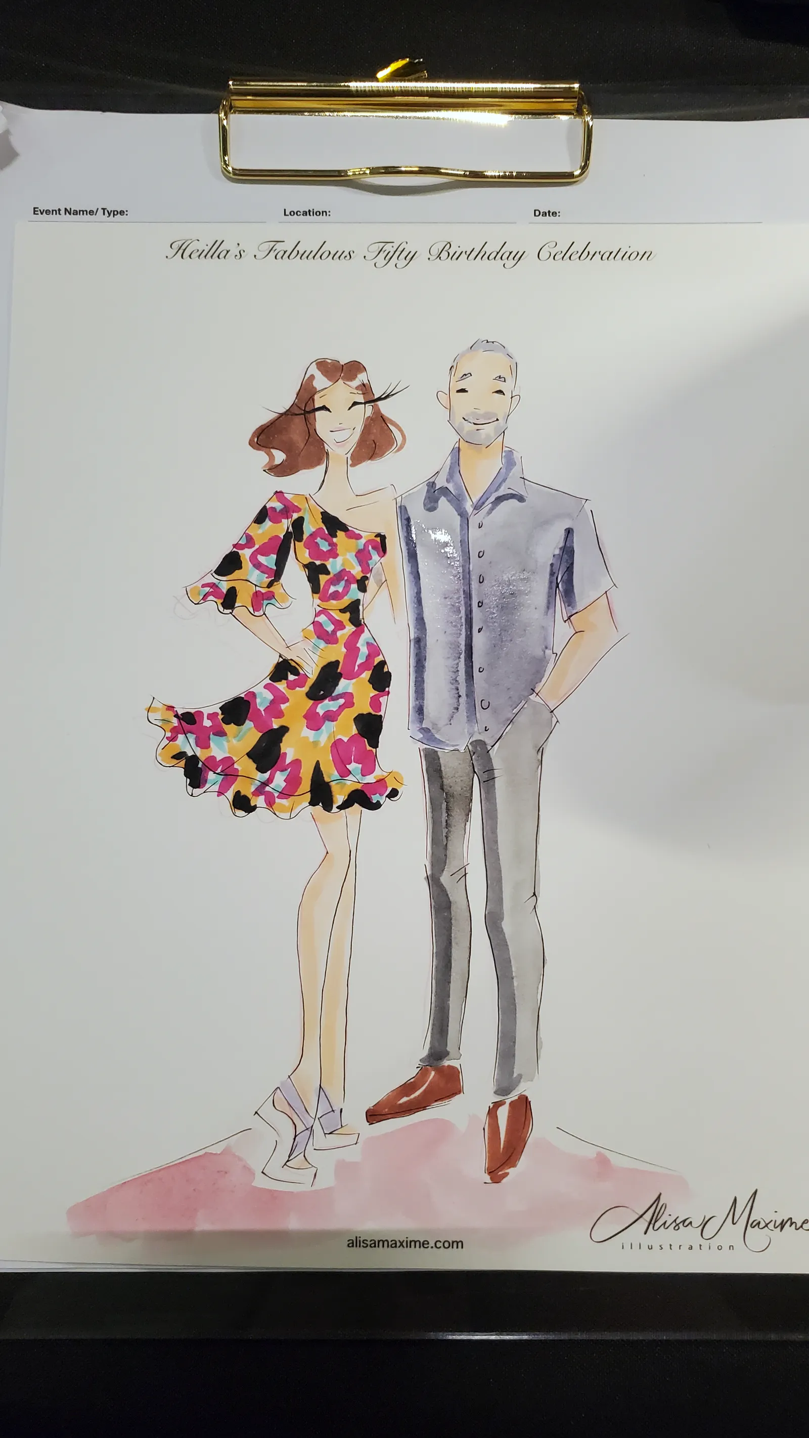 Live fashion sketch 2 from 50th Birthday Celebration at Shalom Austin Welcome Center