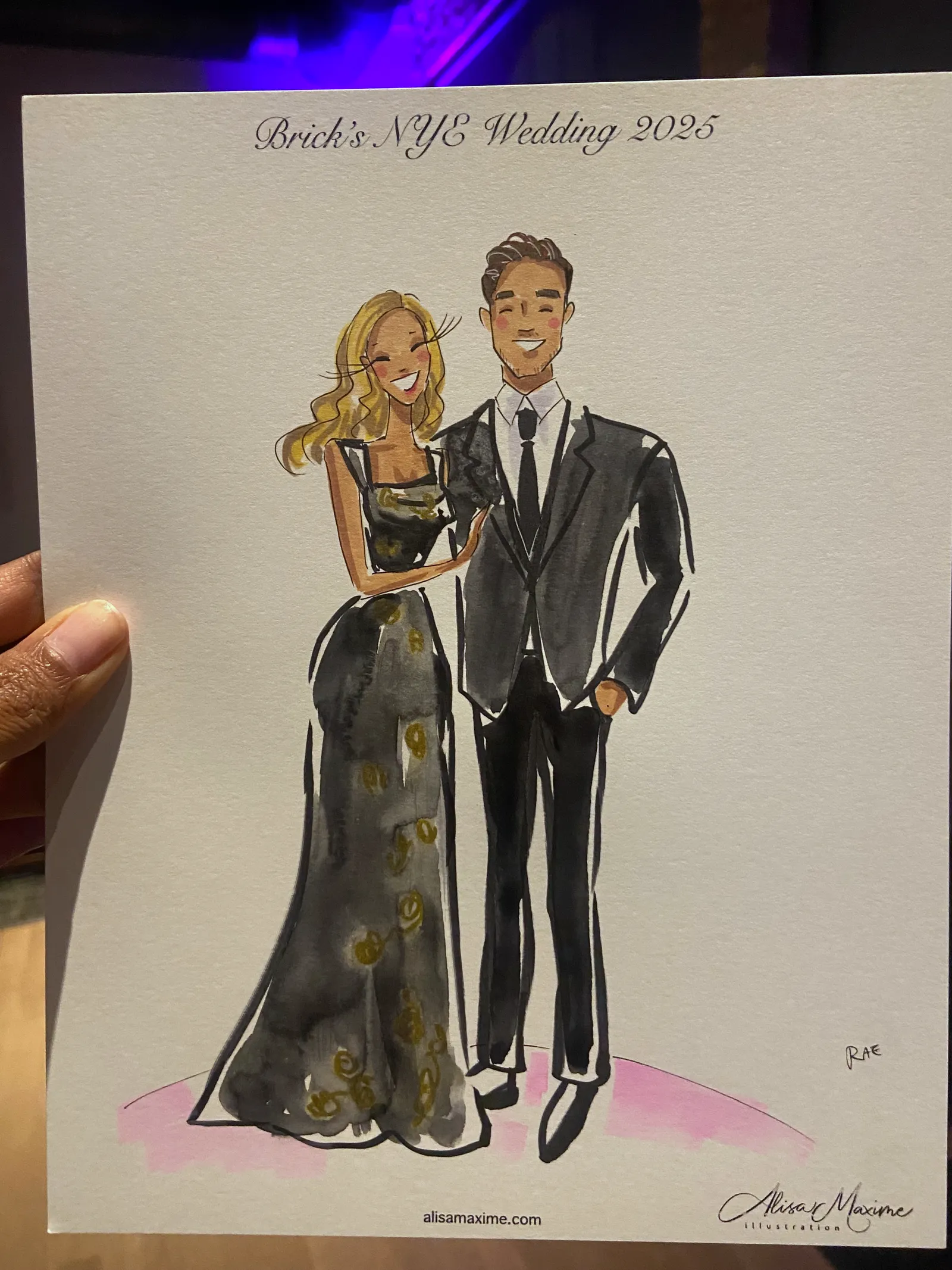 Live fashion sketch 12 from New Year's Eve Wedding Celebration in Chicago