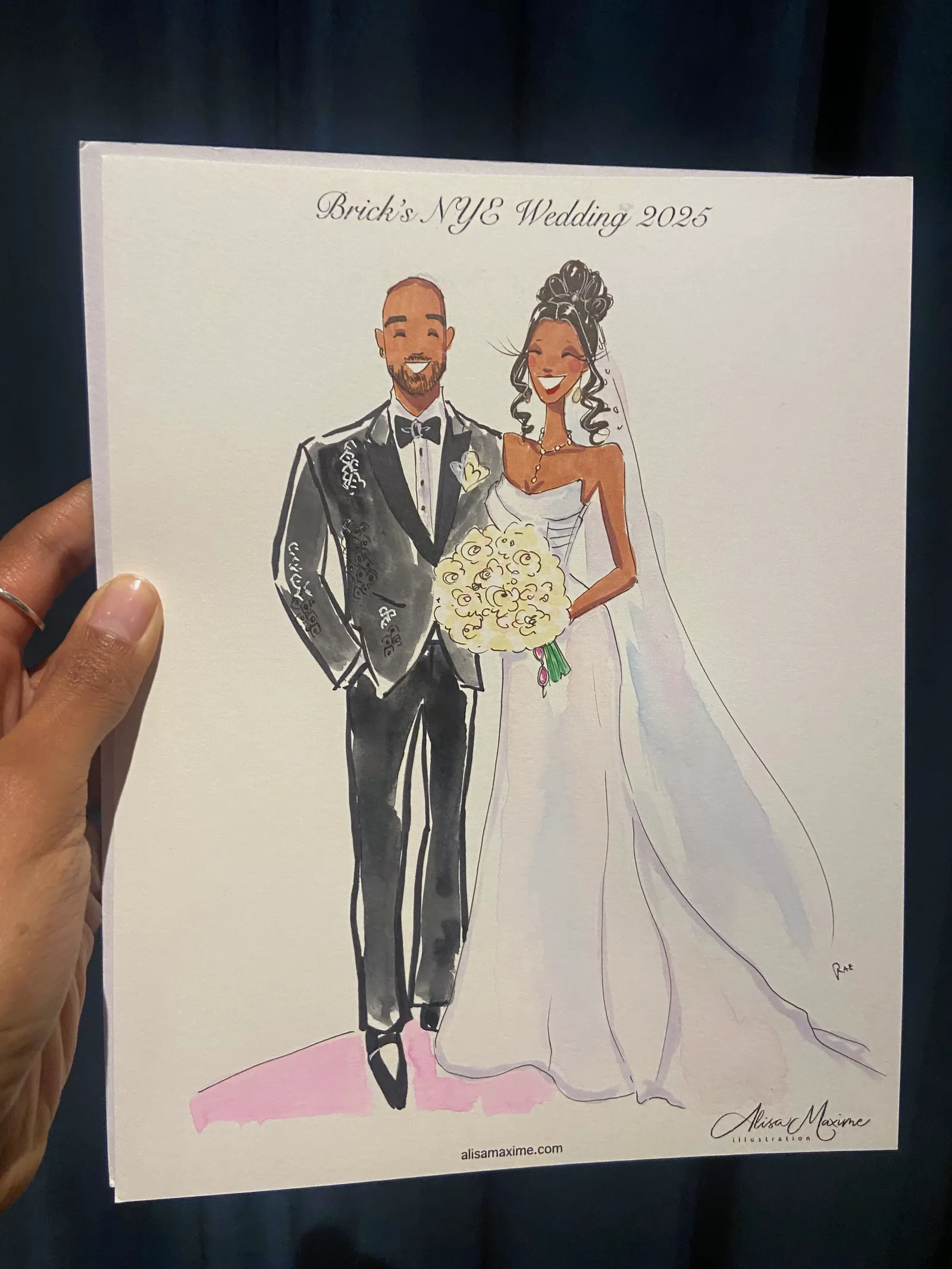 Live fashion sketch 5 from New Year's Eve Wedding Celebration in Chicago