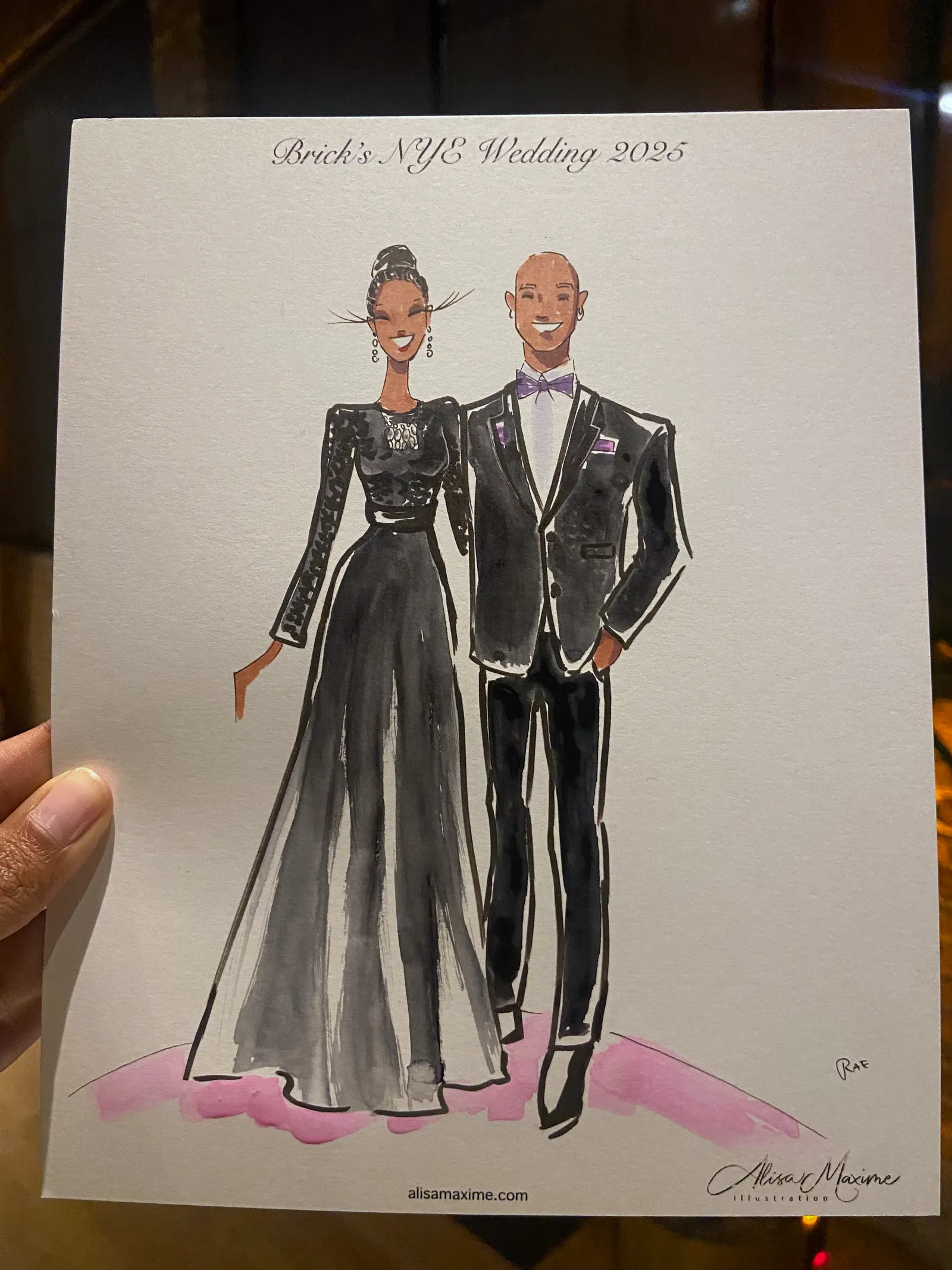 Live fashion sketch 14 from New Year's Eve Wedding Celebration in Chicago