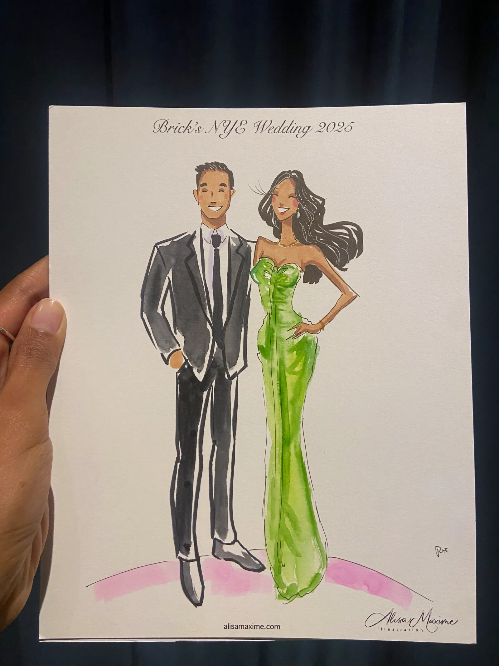 Live fashion sketch 4 from New Year's Eve Wedding Celebration in Chicago