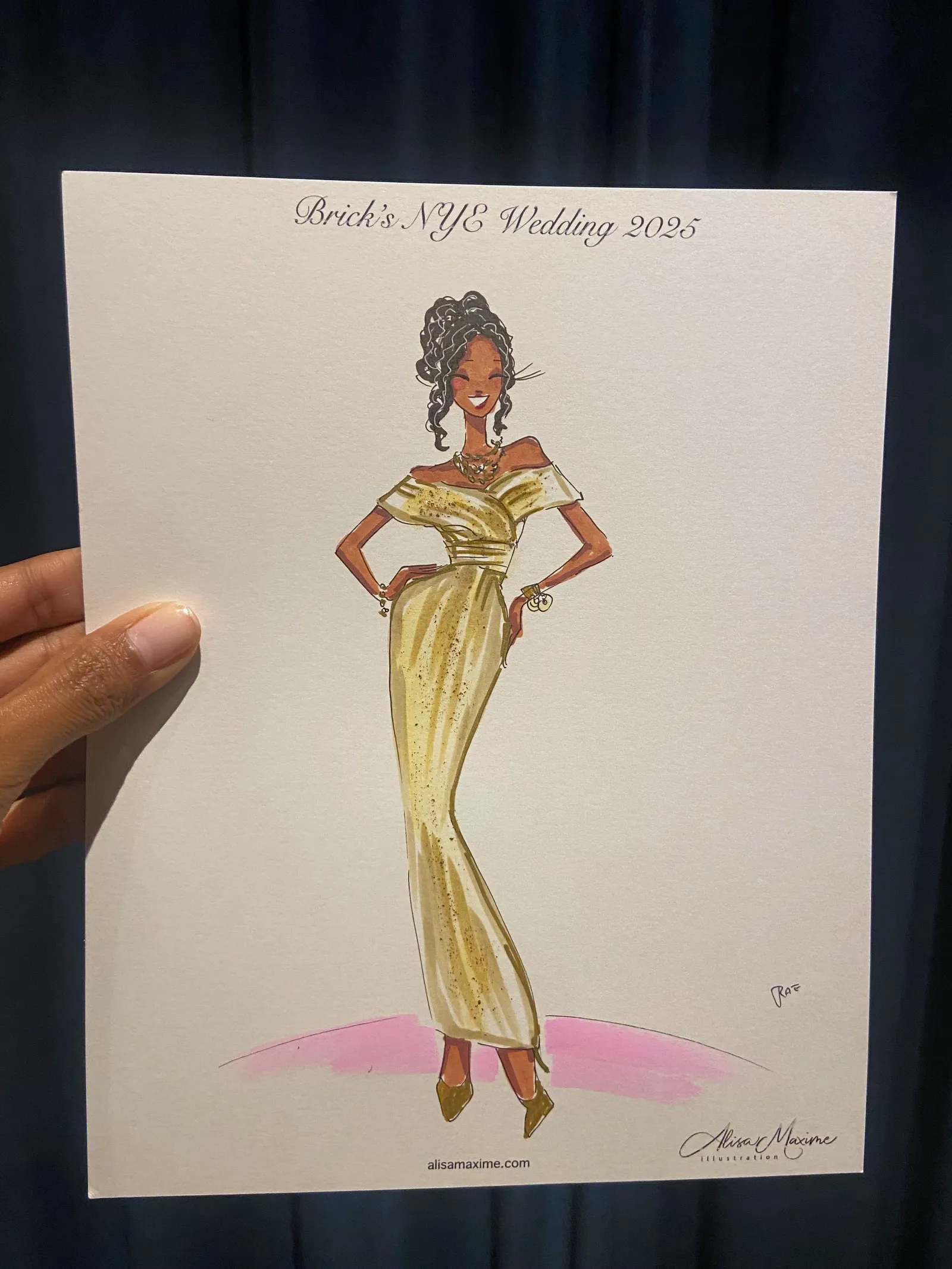 Live fashion sketch 9 from New Year's Eve Wedding Celebration in Chicago