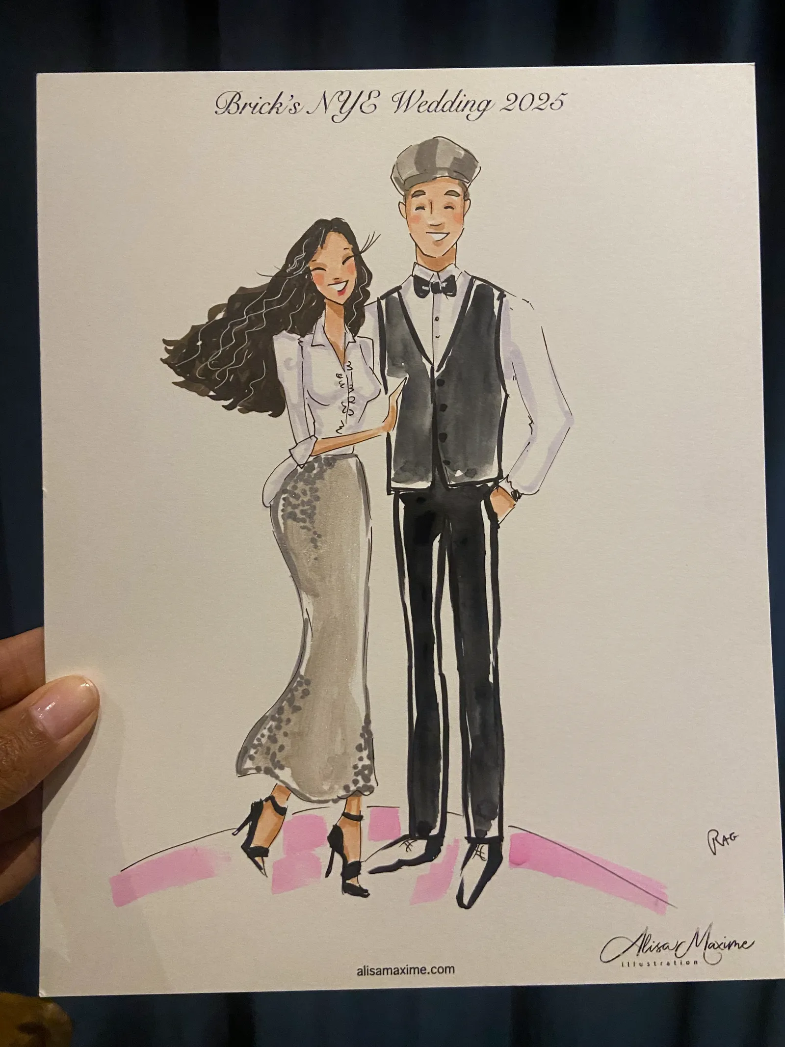 Live fashion sketch 7 from New Year's Eve Wedding Celebration in Chicago