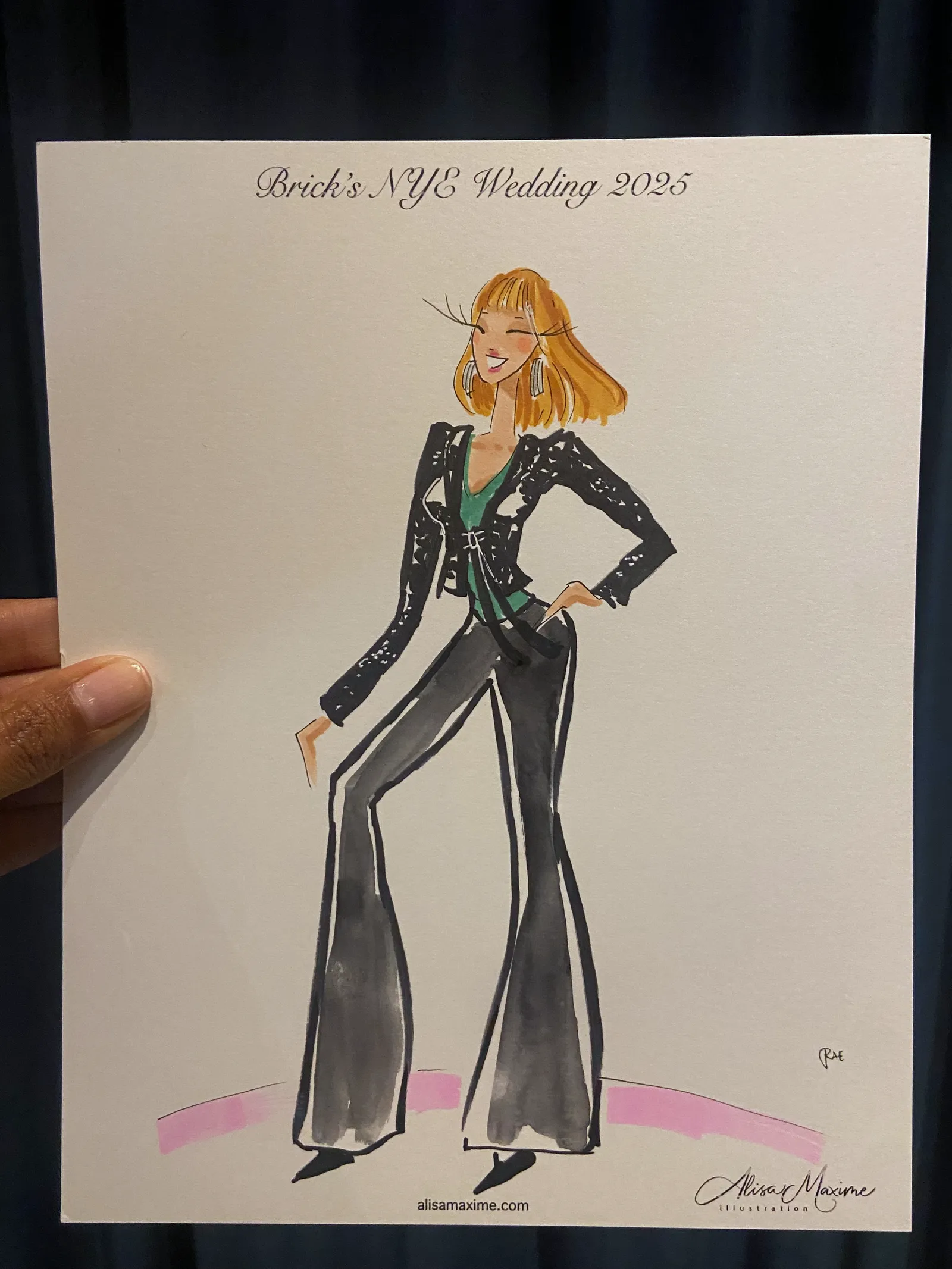 Live fashion sketch 10 from New Year's Eve Wedding Celebration in Chicago