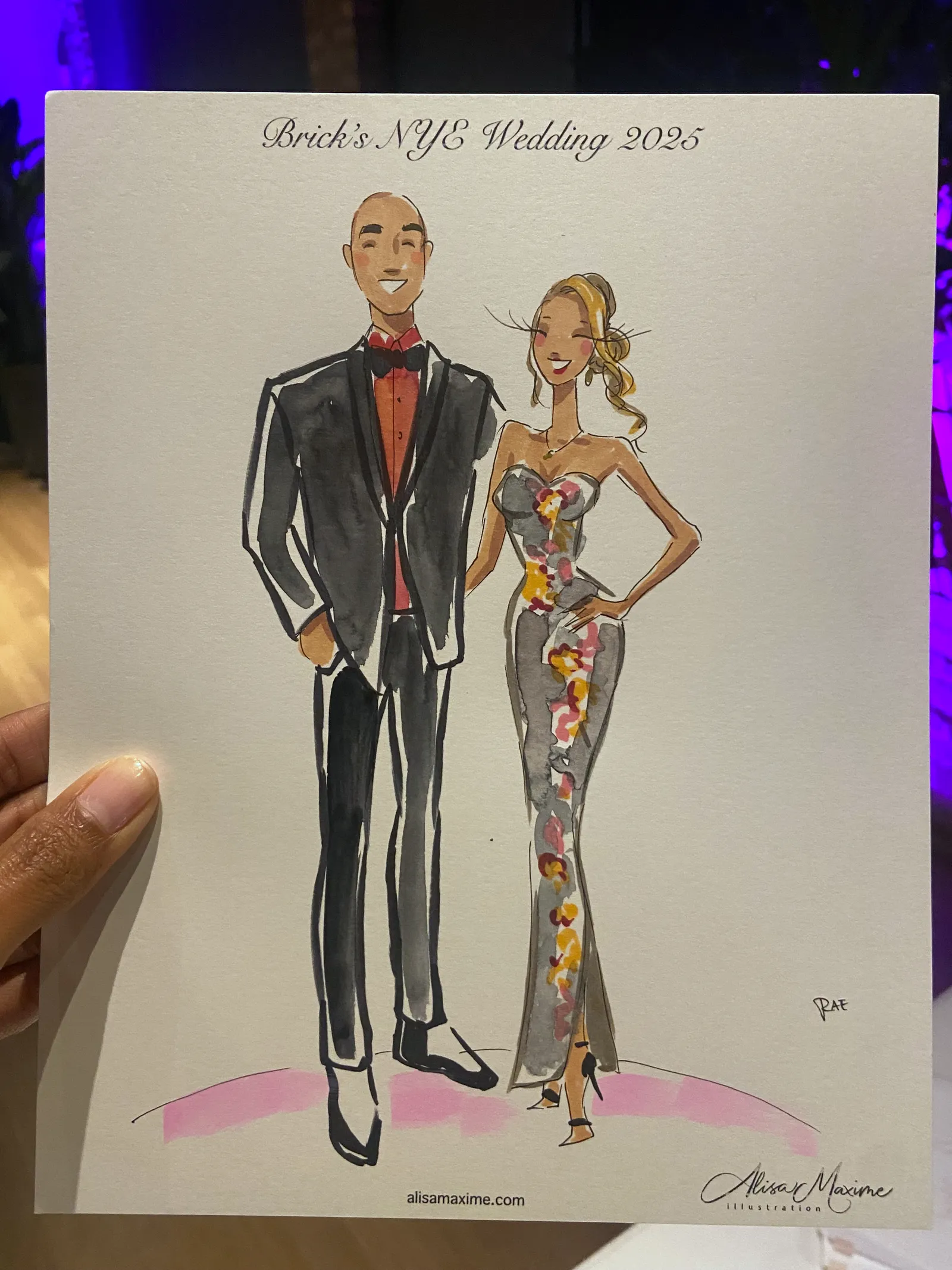 Live fashion sketch 13 from New Year's Eve Wedding Celebration in Chicago