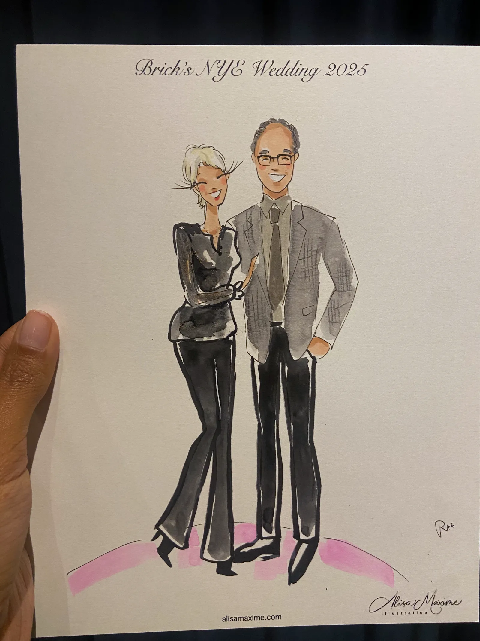 Live fashion sketch 11 from New Year's Eve Wedding Celebration in Chicago