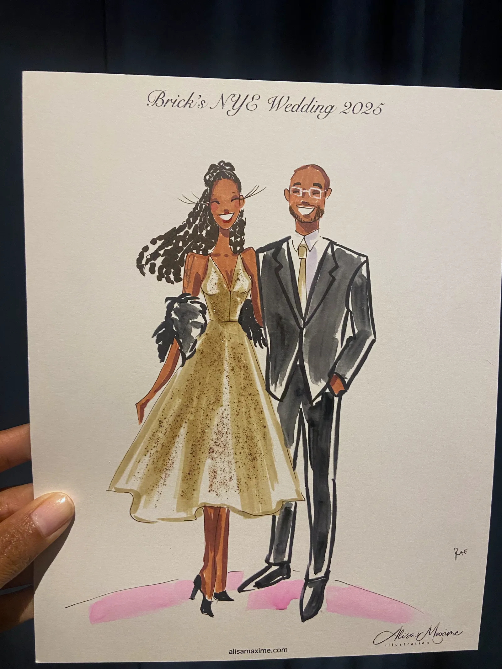 Live fashion sketch 8 from New Year's Eve Wedding Celebration in Chicago