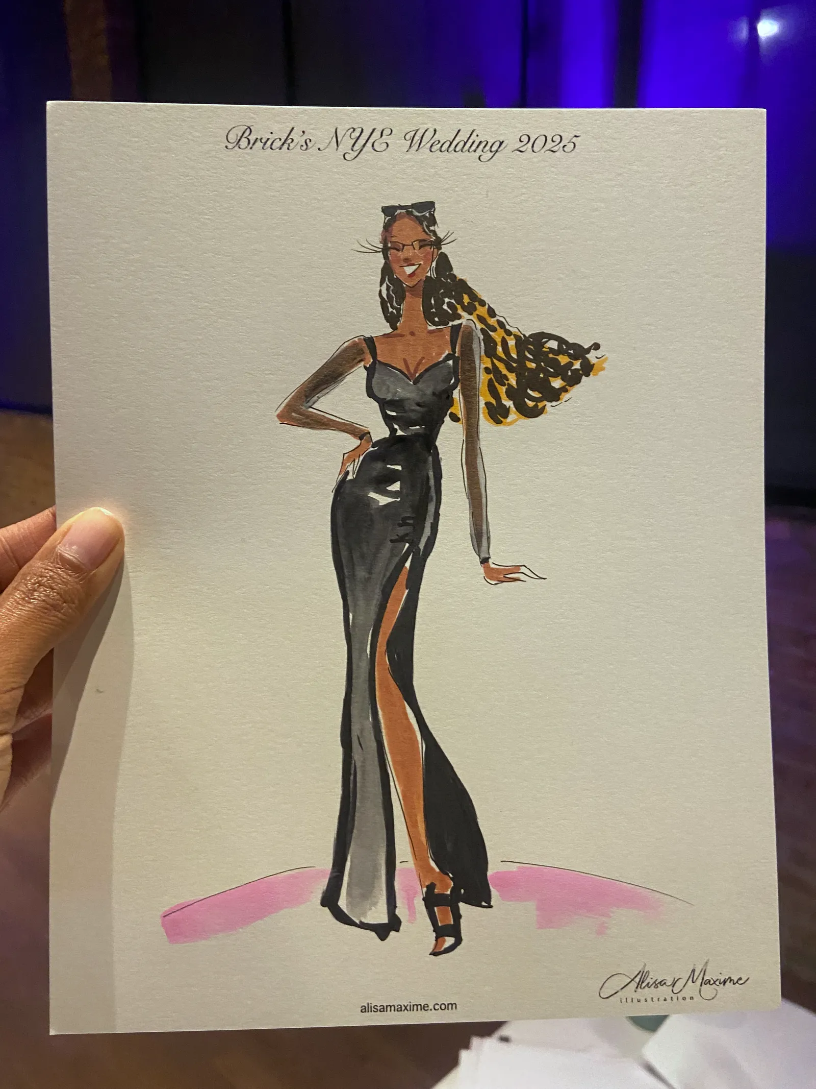 Live fashion sketch 15 from New Year's Eve Wedding Celebration in Chicago