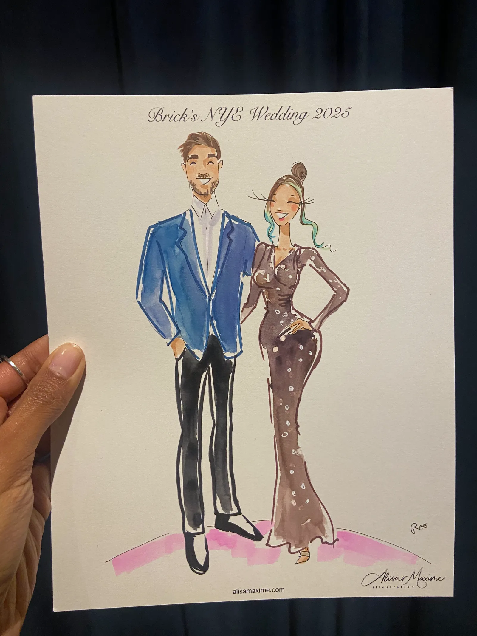 Live fashion sketch 6 from New Year's Eve Wedding Celebration in Chicago