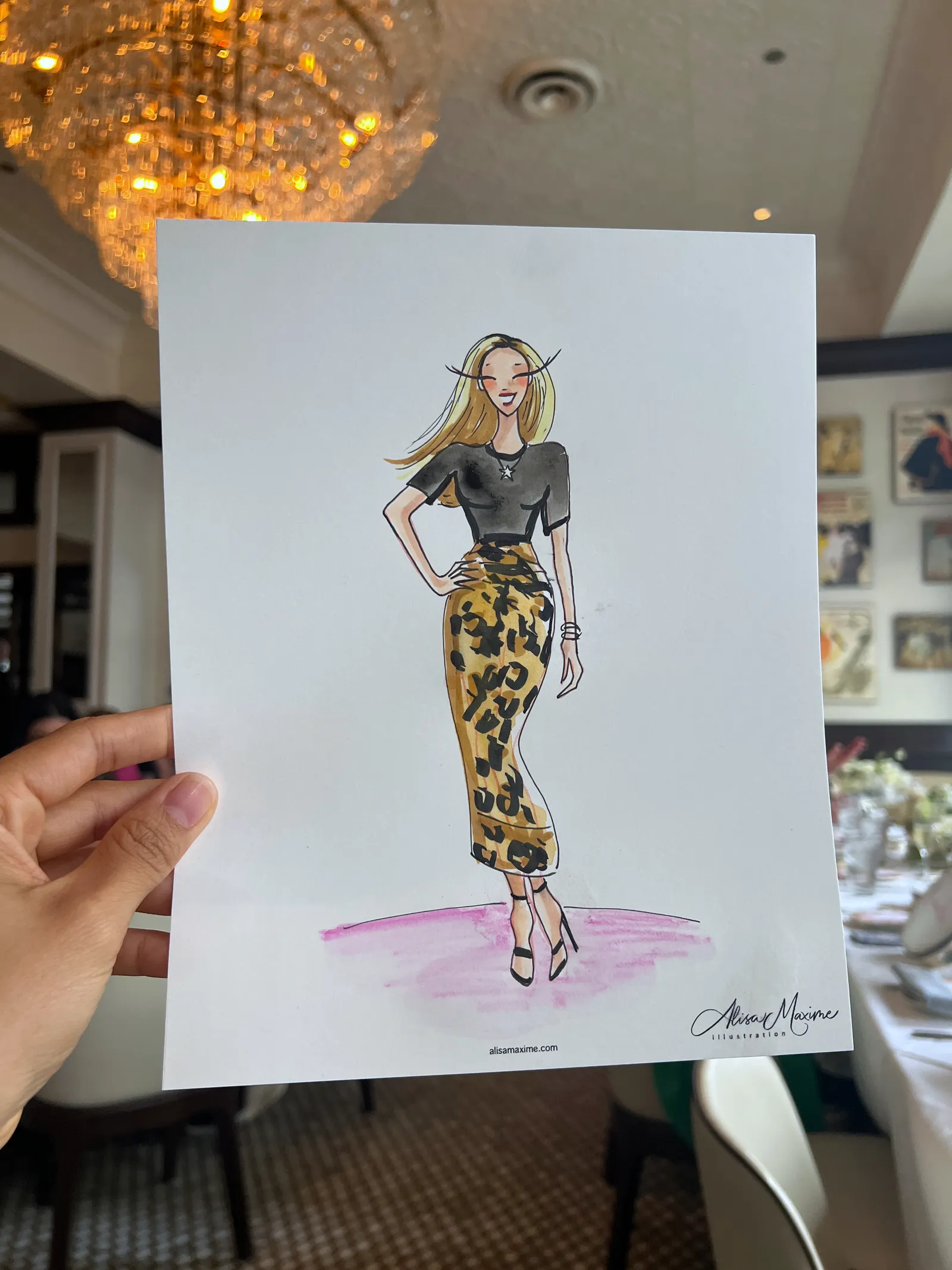 Live fashion sketch 3 from Luncheon Sketching at Toulouse Cafe and Bar, Houston