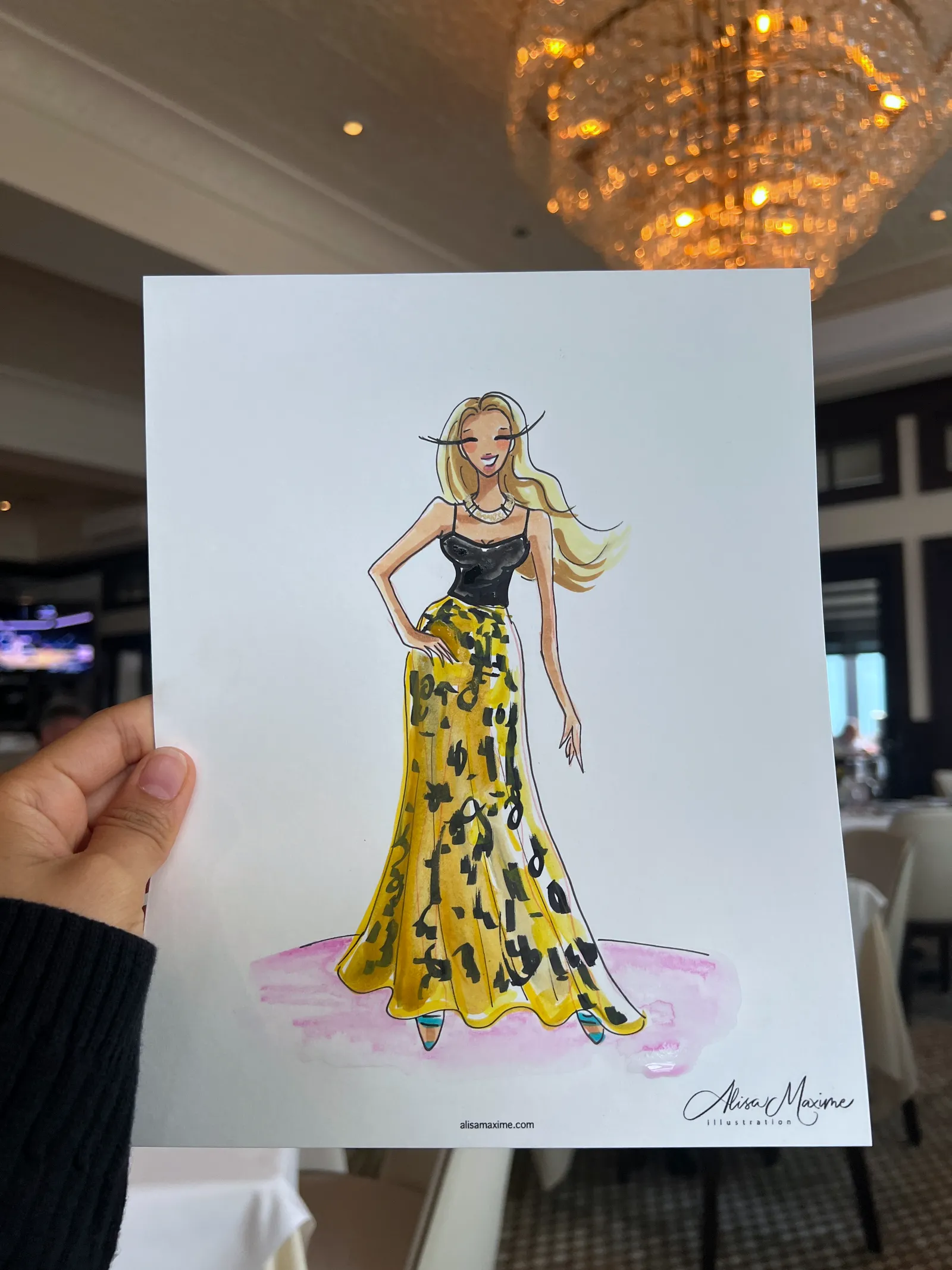 Live fashion sketch 8 from Luncheon Sketching at Toulouse Cafe and Bar, Houston