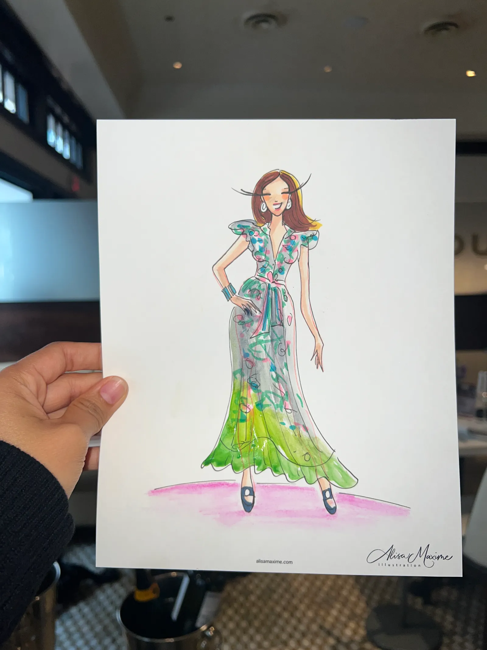 Live fashion sketch 13 from Luncheon Sketching at Toulouse Cafe and Bar, Houston