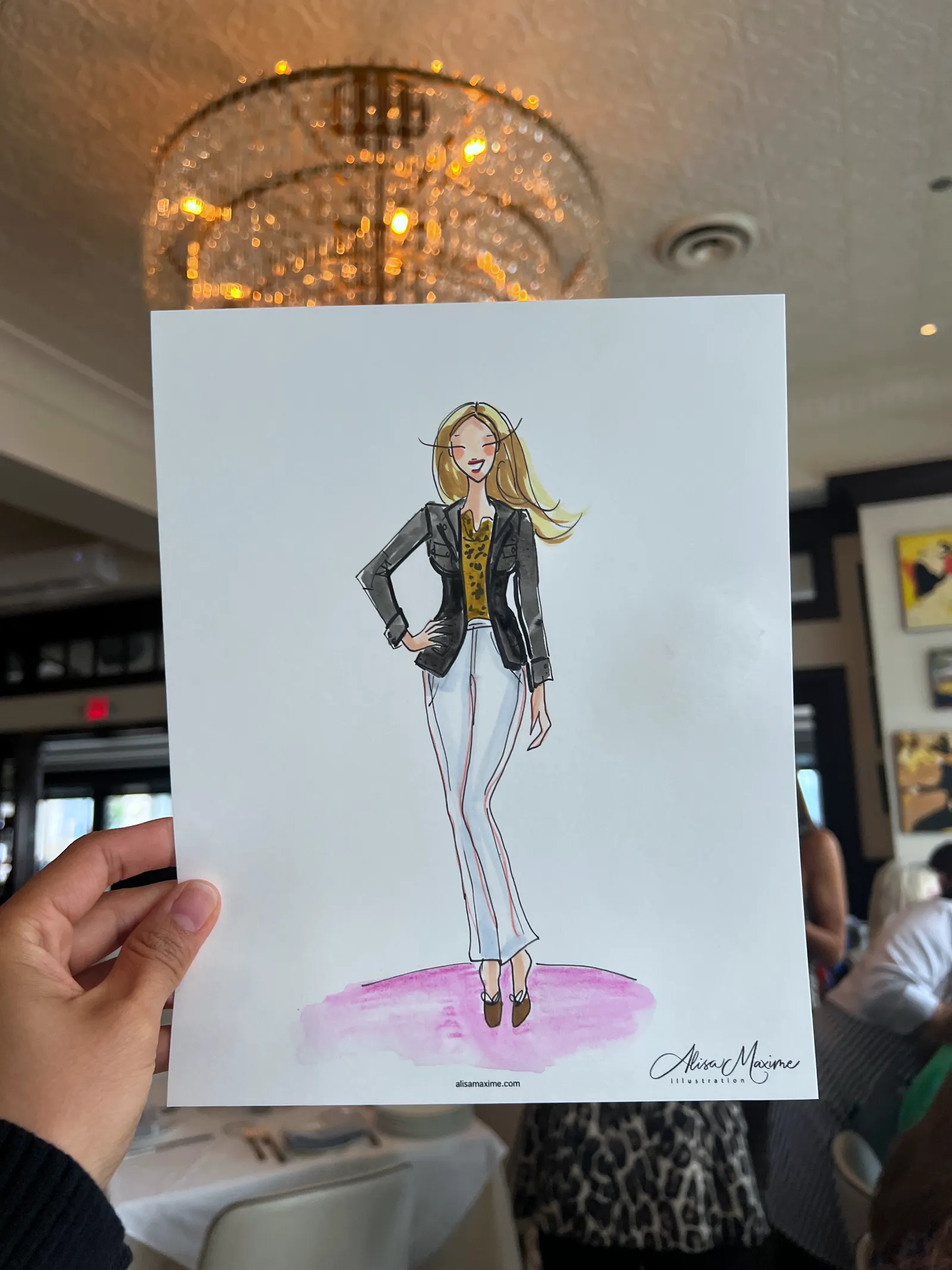 Live fashion sketch 11 from Luncheon Sketching at Toulouse Cafe and Bar, Houston