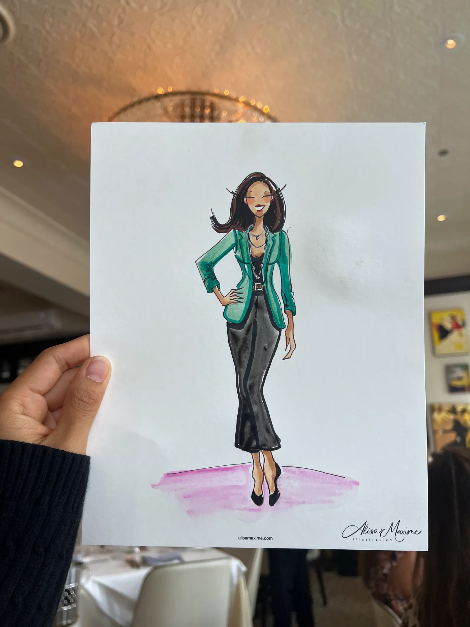 Live fashion sketch 6 from Luncheon Sketching at Toulouse Cafe and Bar, Houston